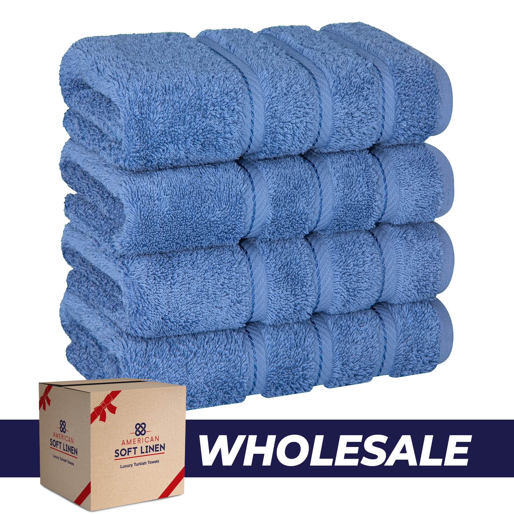 American Soft Linen 100% Turkish Cotton 4 Pack Hand Towel Set Wholesale electric-blue-0