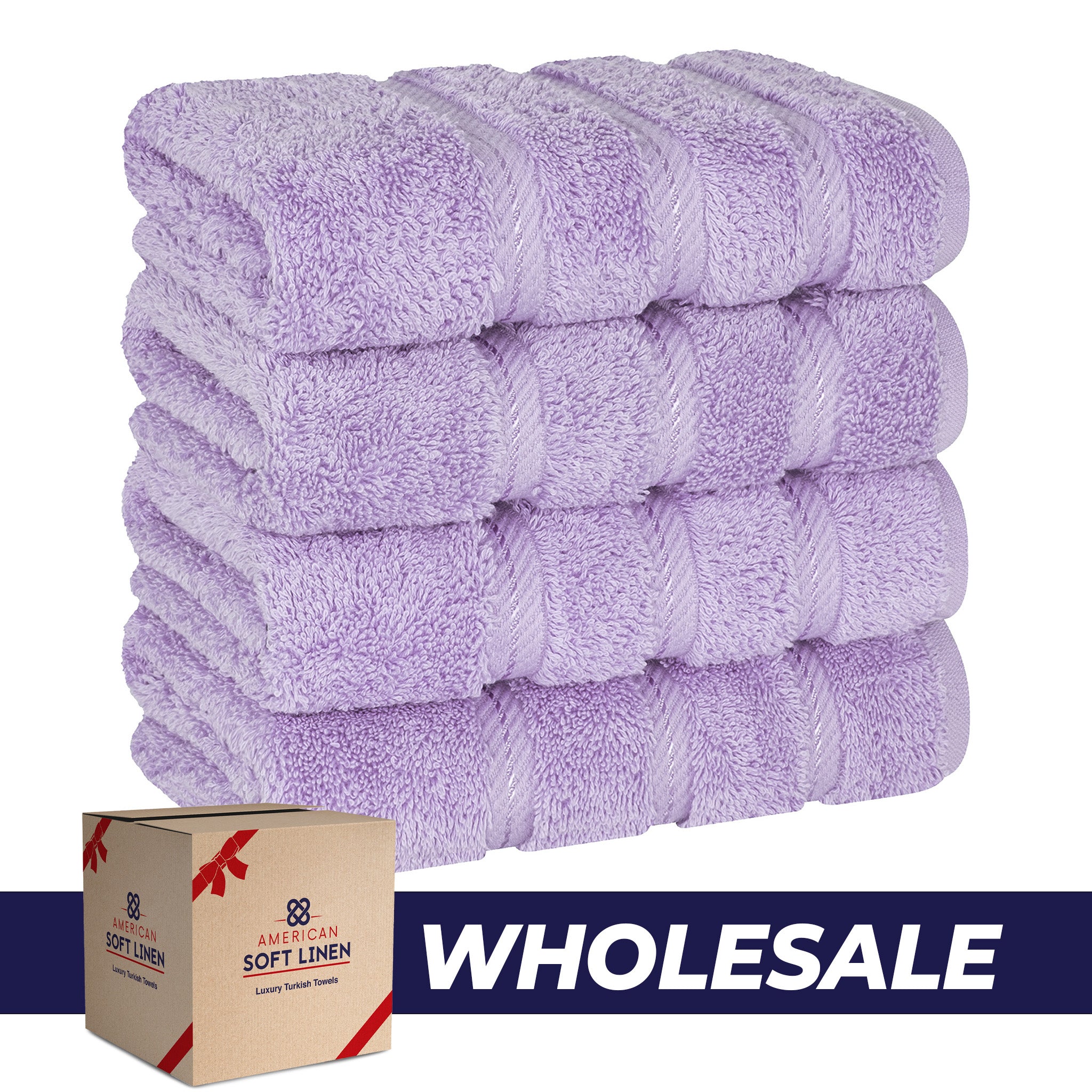 American Soft Linen 100% Turkish Cotton 4 Pack Hand Towel Set Wholesale lilac-0