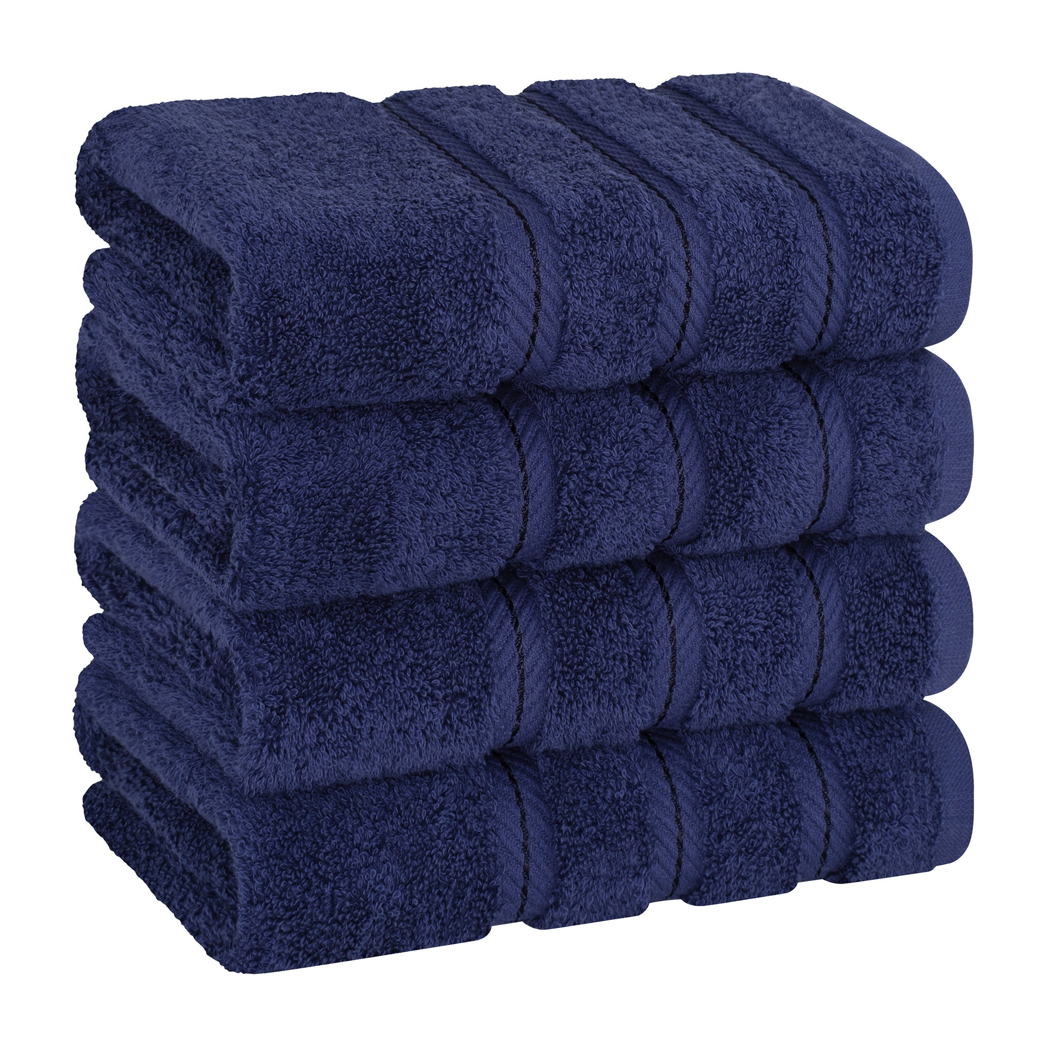 American Soft Linen 100% Turkish Cotton 4 Pack Hand Towel Set Wholesale navy-blue-1