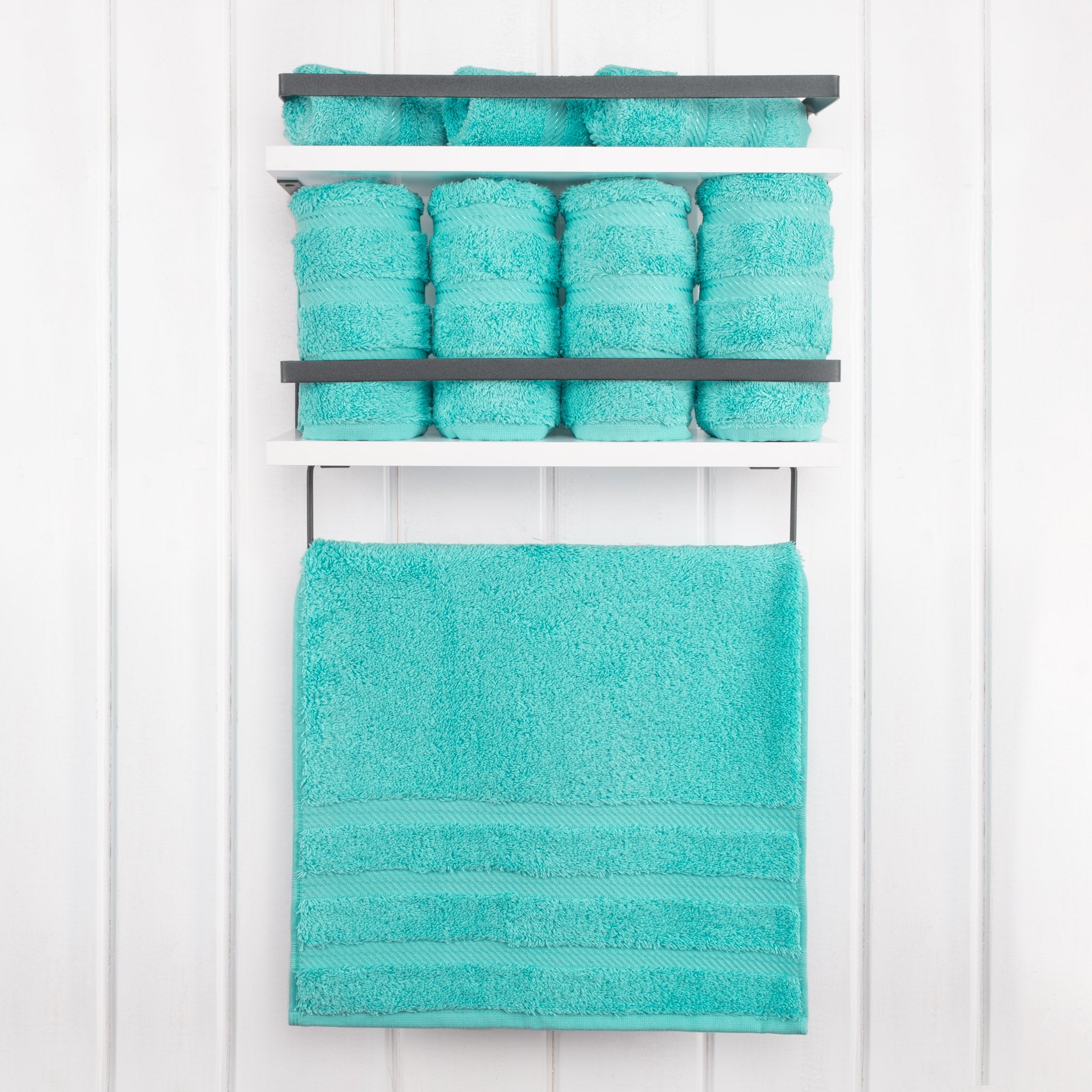 American Soft Linen 100% Turkish Cotton 4 Pack Hand Towel Set Wholesale turquoise-blue-2