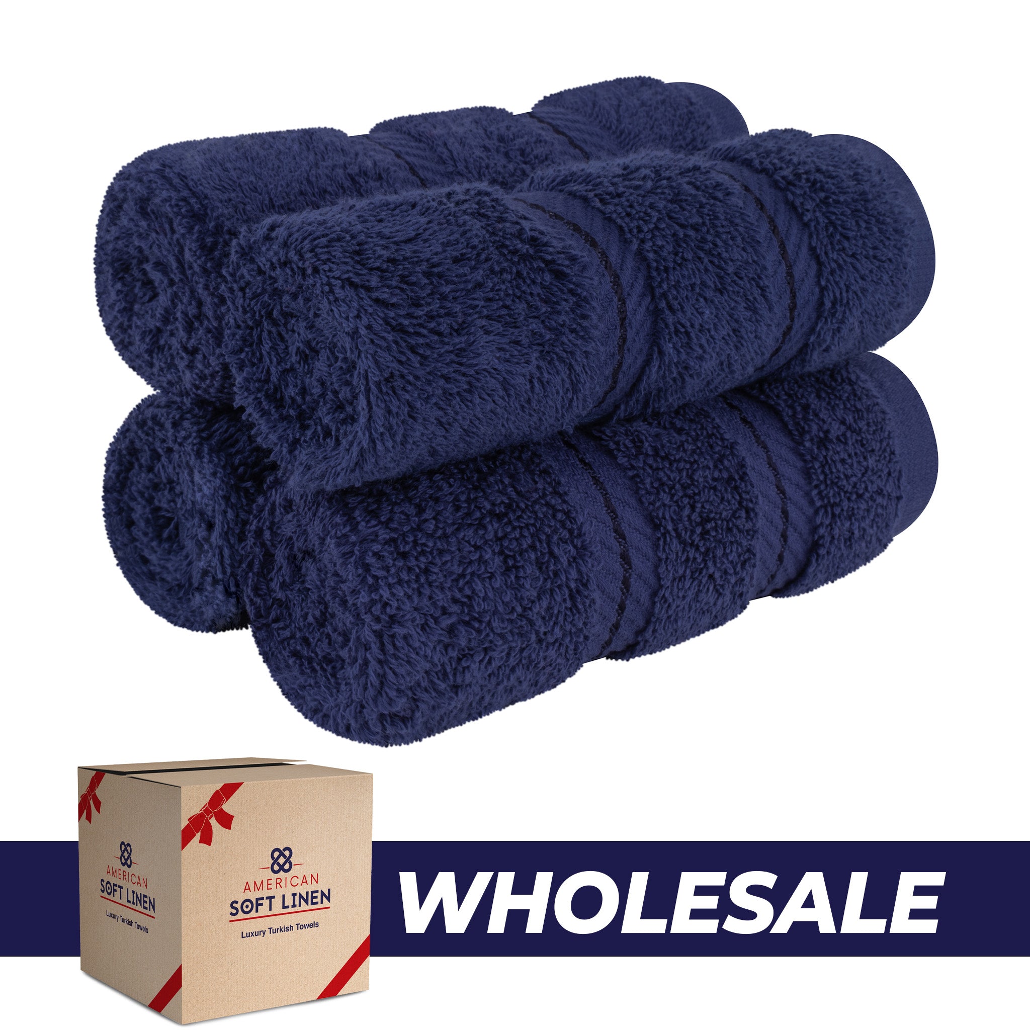  American Soft Linen 100% Turkish Cotton 4 Piece Washcloth Set - Wholesale - navy-blue-0