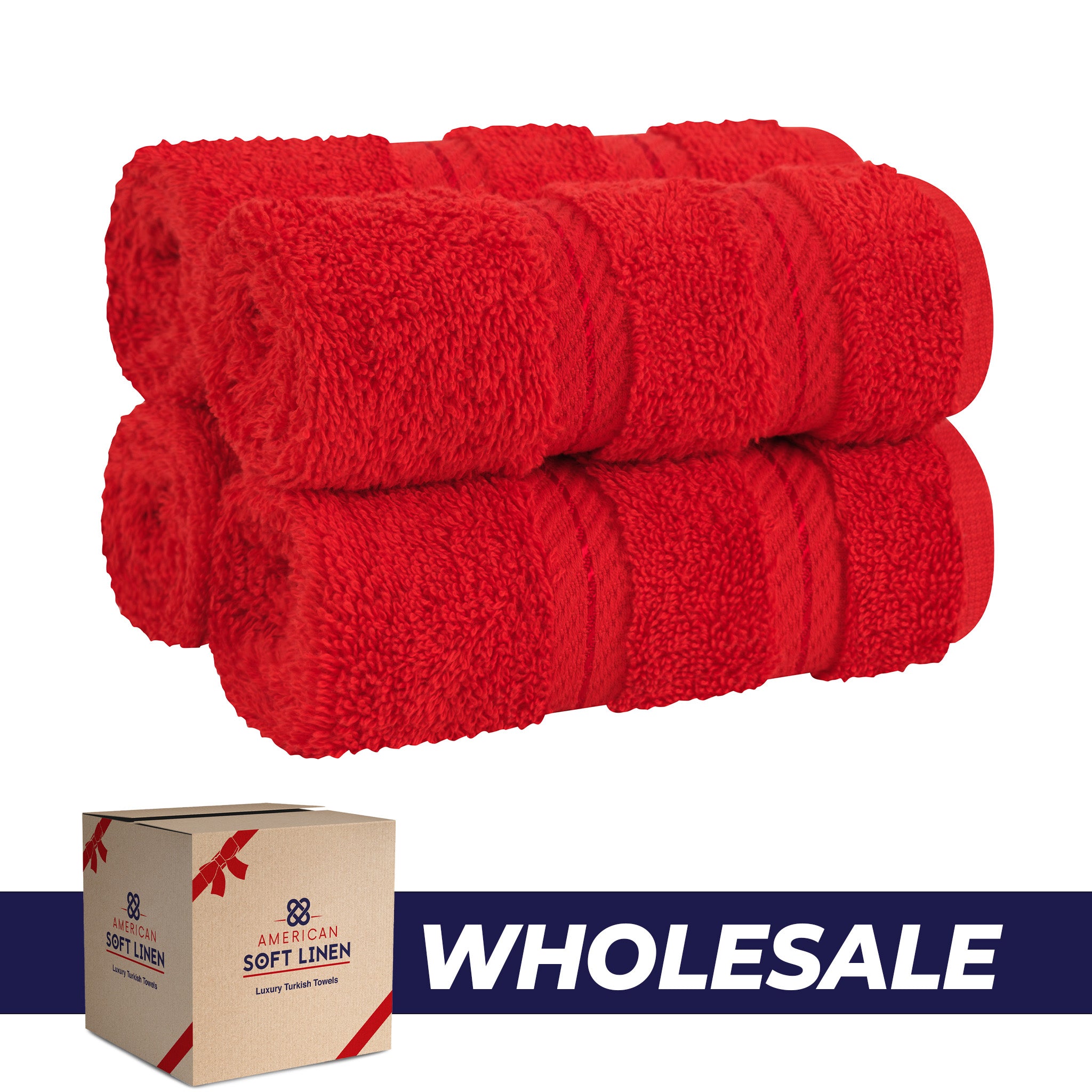 American Soft Linen 100% Turkish Cotton 4 Piece Washcloth Set - Wholesale - red-0