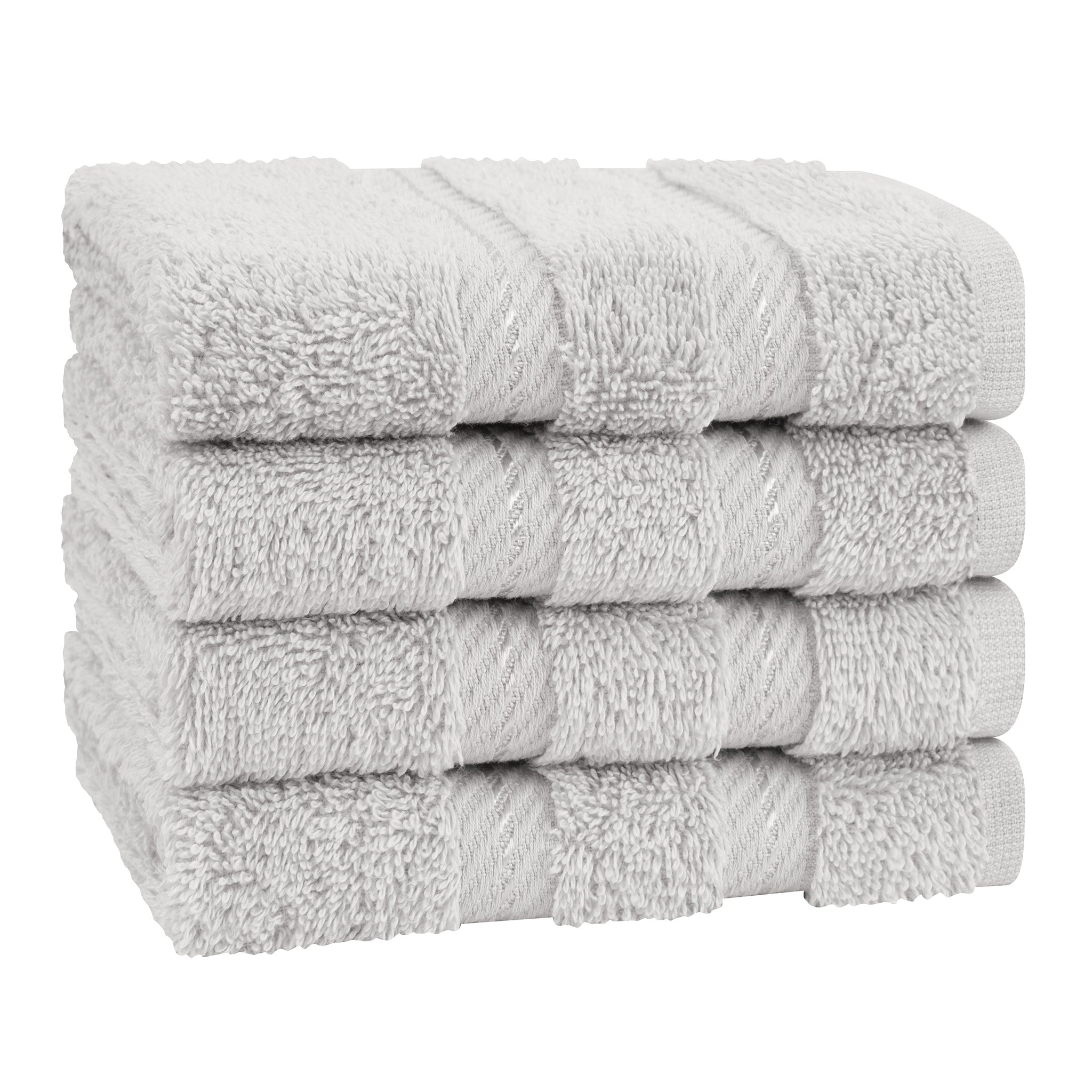 American Soft Linen 100% Turkish Cotton 4 Piece Washcloth Set - Wholesale - silver-gray-6