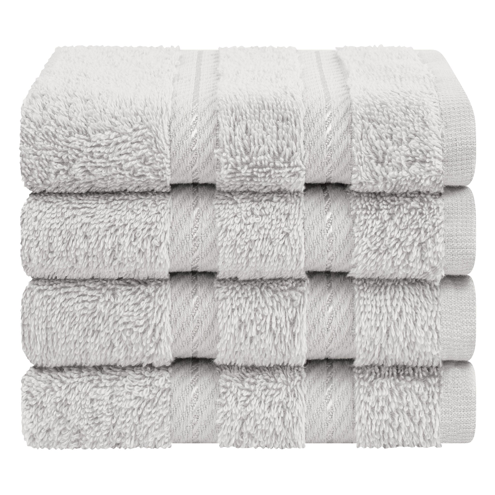 American Soft Linen 100% Turkish Cotton 4 Piece Washcloth Set - Wholesale - silver-gray-7
