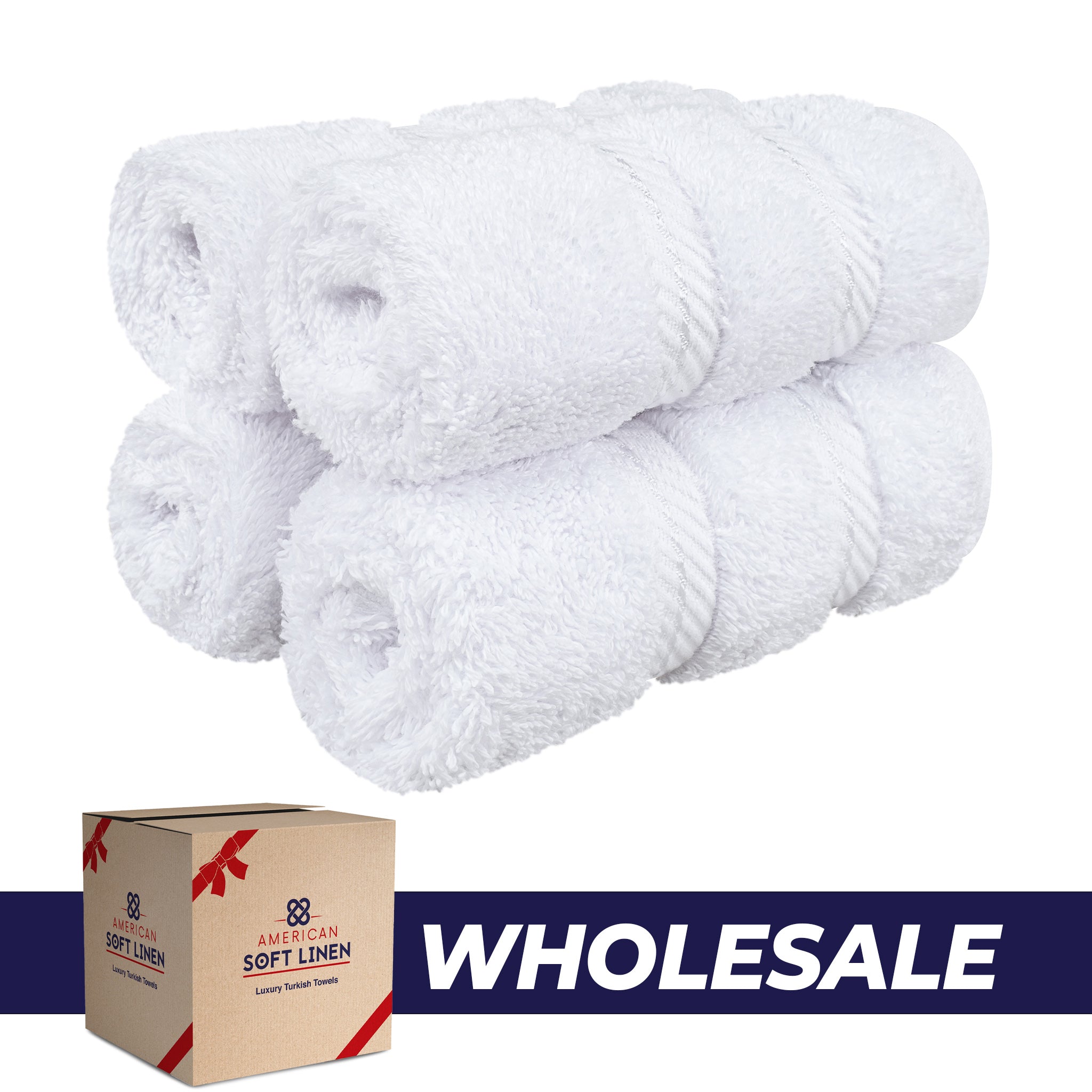  American Soft Linen 100% Turkish Cotton 4 Piece Washcloth Set - Wholesale - white-0