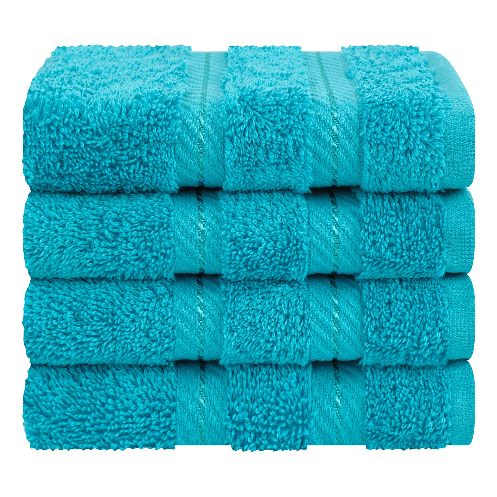 American Soft Linen 100% Turkish Cotton 4 Piece Washcloth Set aqua-blue-7