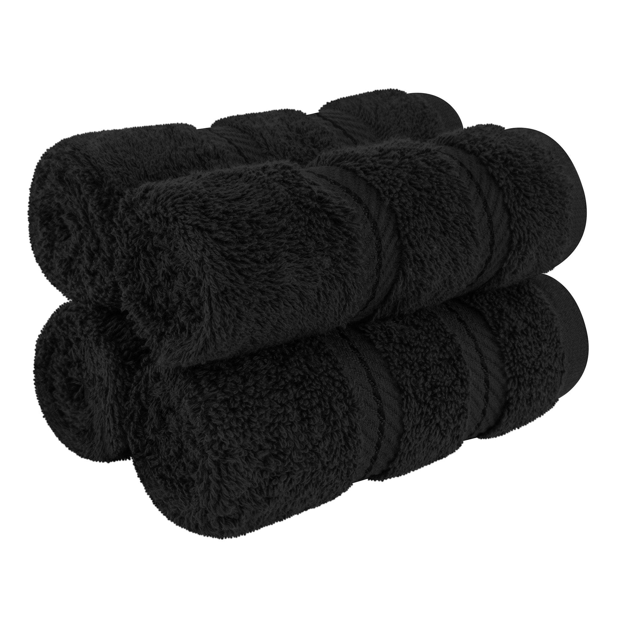 American Soft Linen 100% Turkish Cotton 4 Piece Washcloth Set black-1
