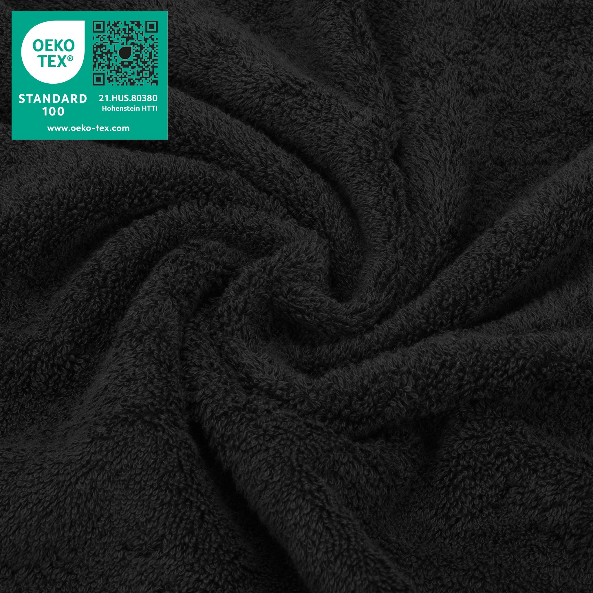 American Soft Linen 100% Turkish Cotton 4 Piece Washcloth Set black-3