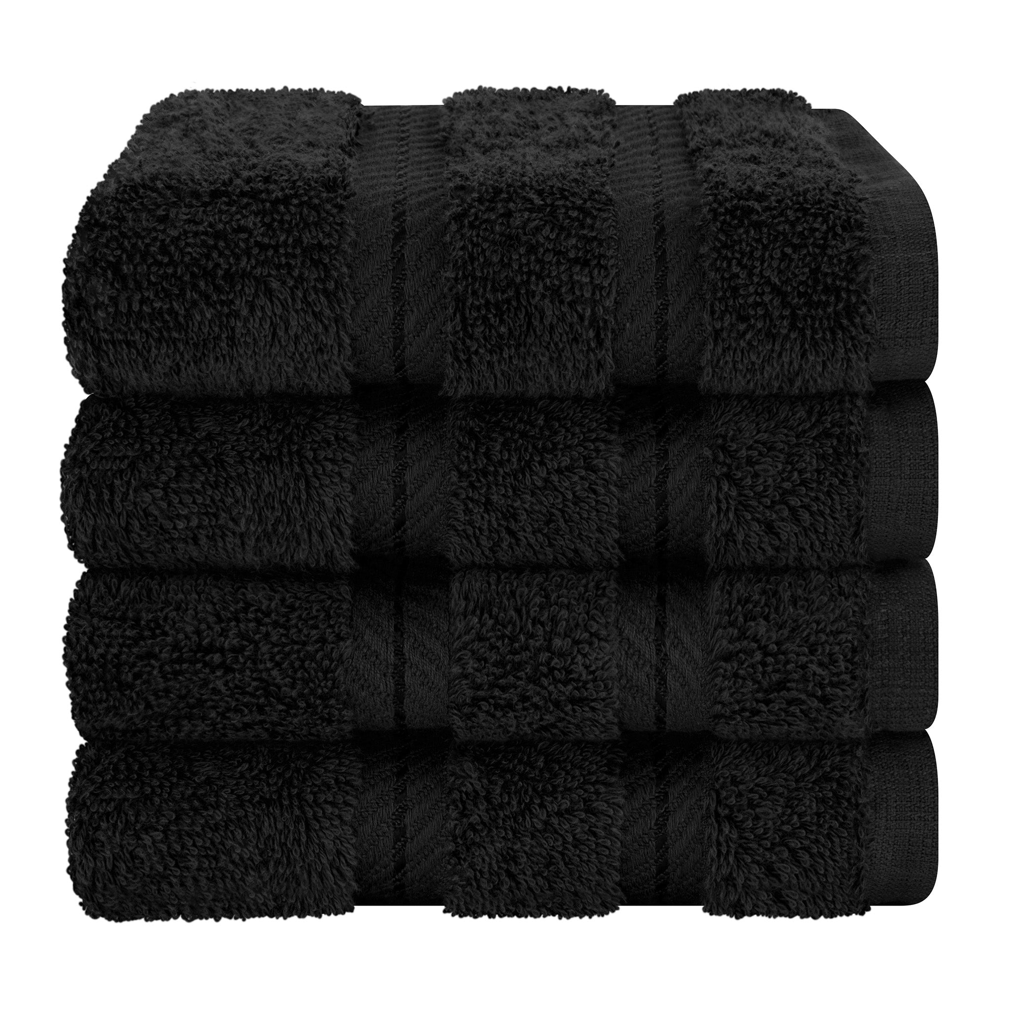 American Soft Linen 100% Turkish Cotton 4 Piece Washcloth Set black-7