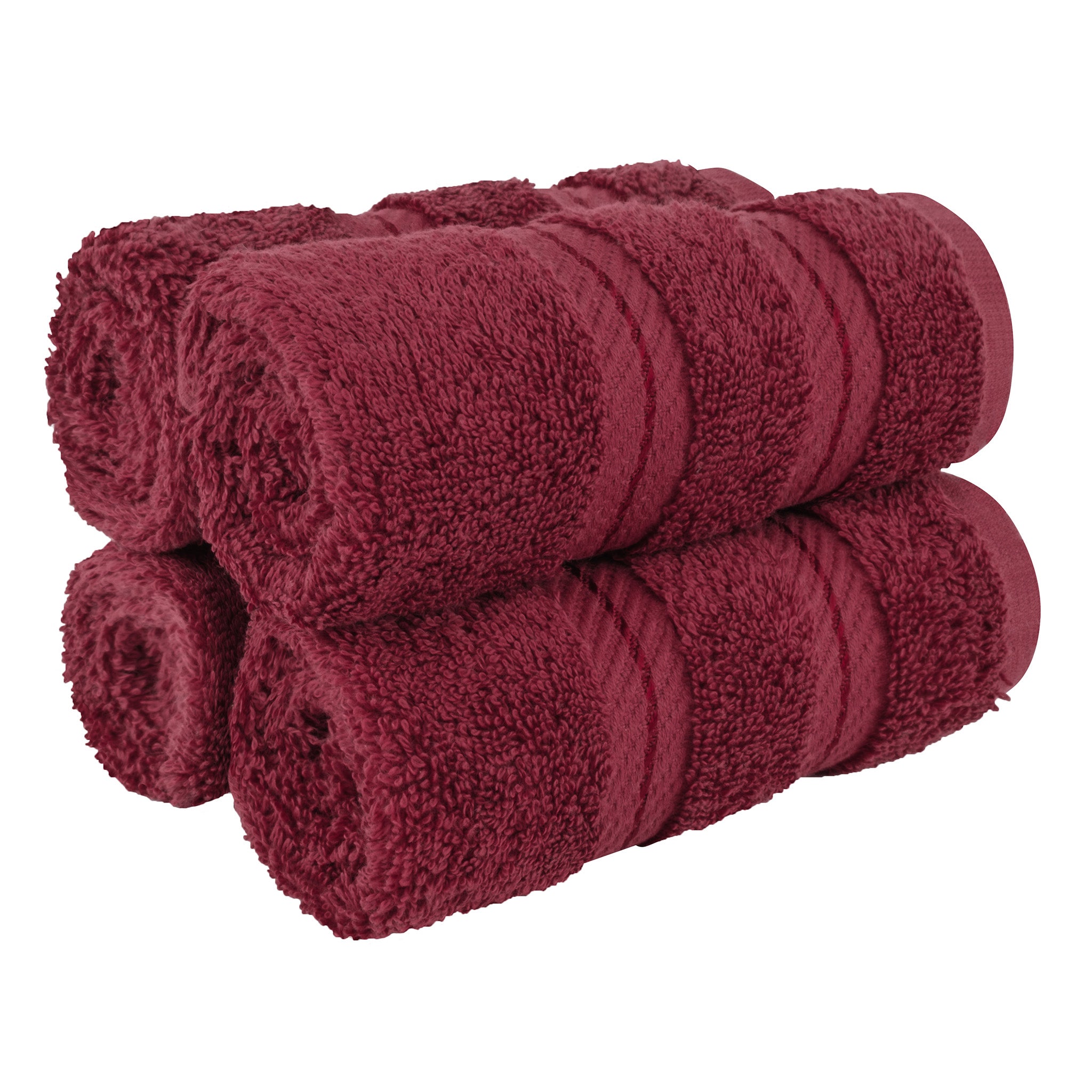 American Soft Linen 100% Turkish Cotton 4 Piece Washcloth Set bordeaux-red-1