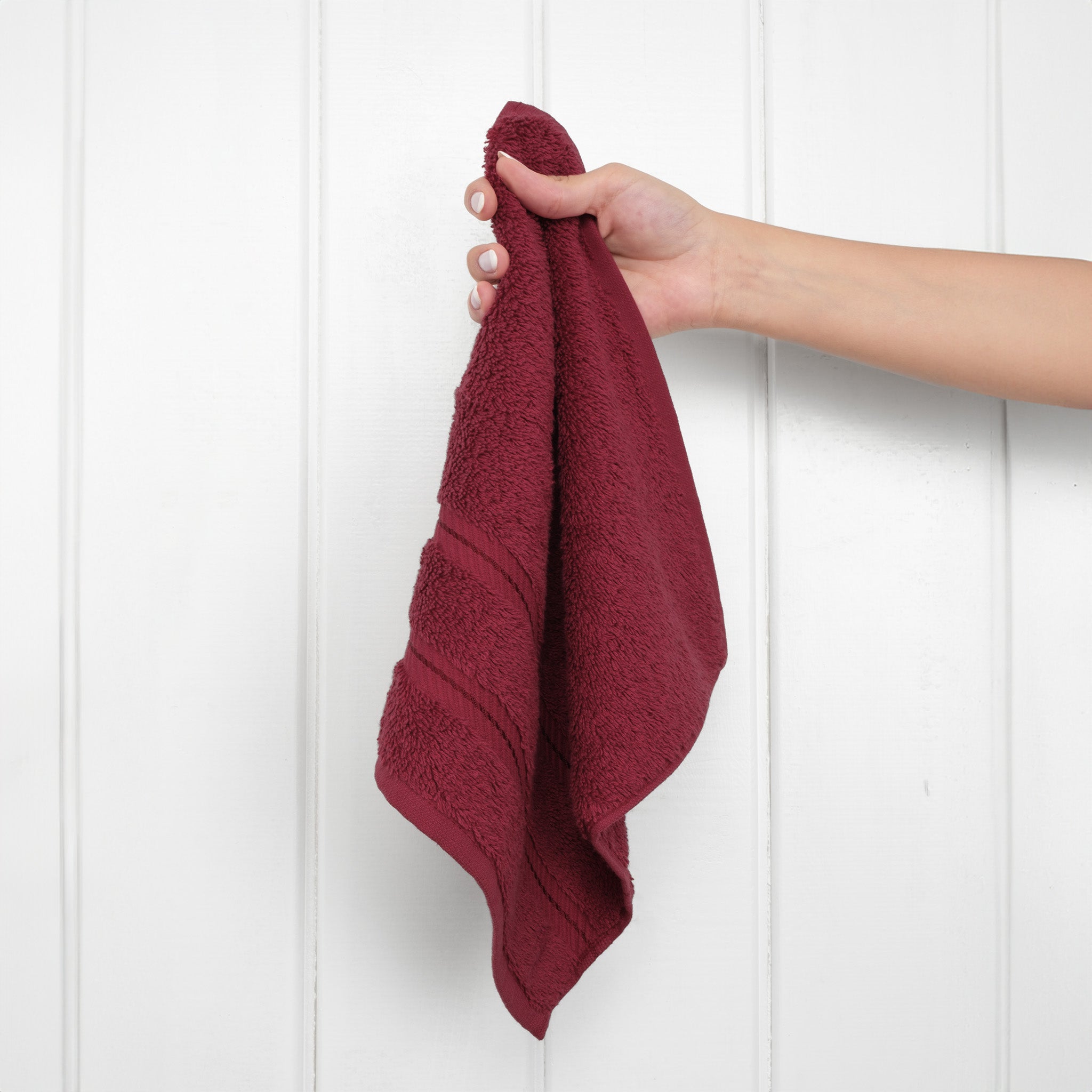 American Soft Linen 100% Turkish Cotton 4 Piece Washcloth Set bordeaux-red-2