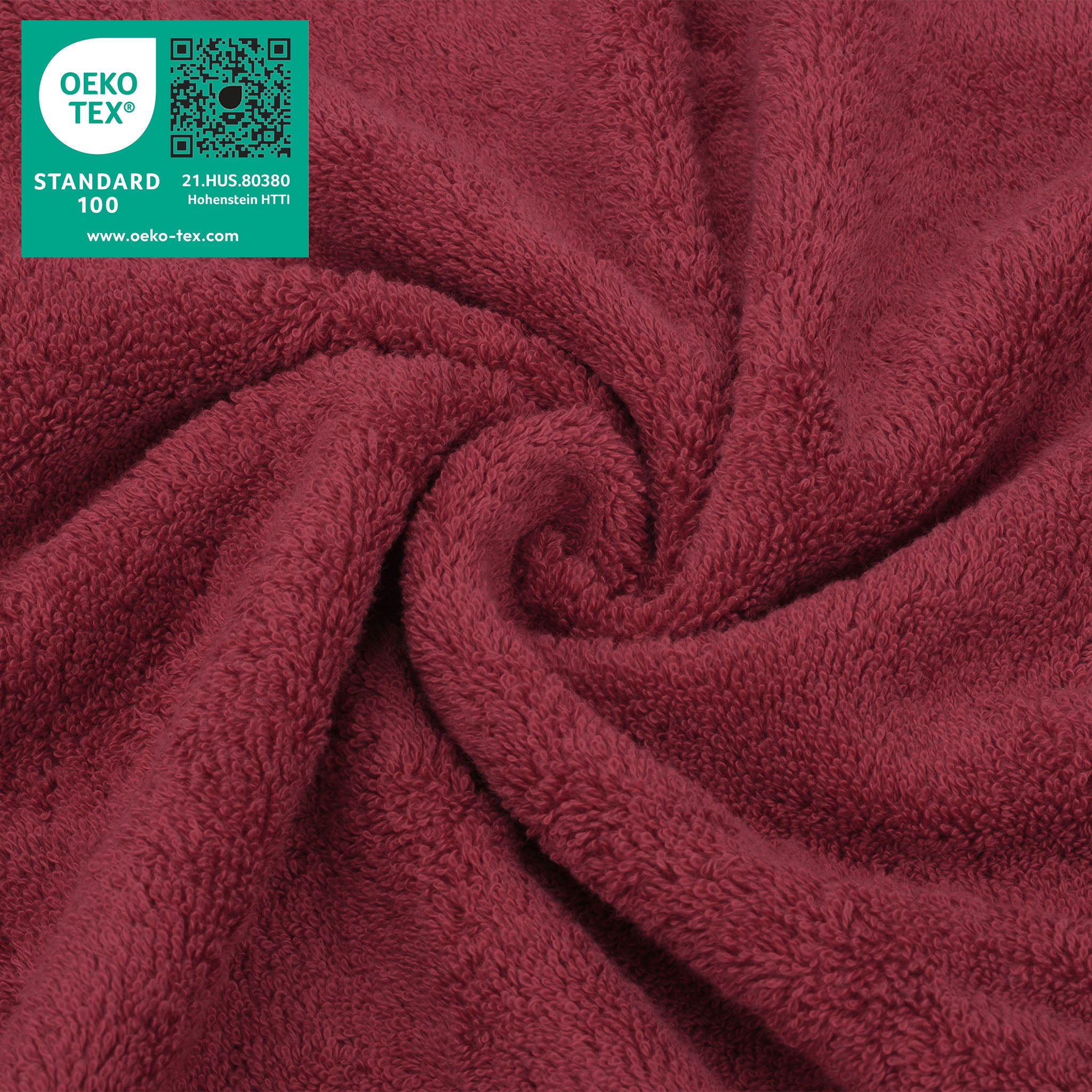 American Soft Linen 100% Turkish Cotton 4 Piece Washcloth Set bordeaux-red-3