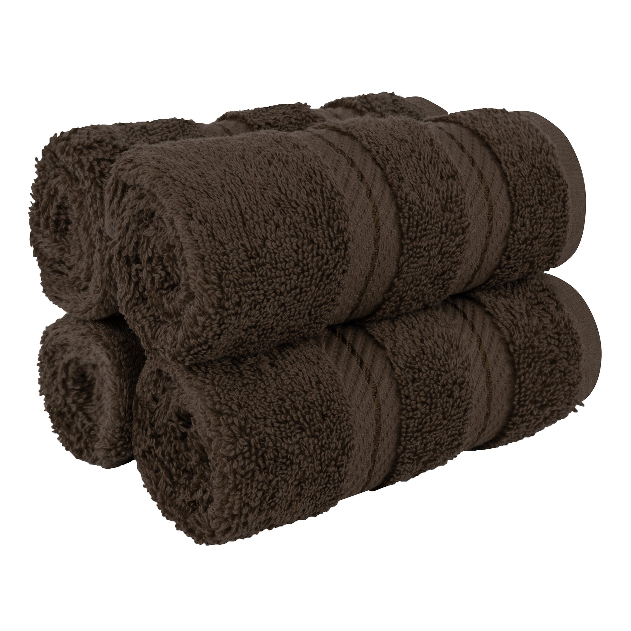 American Soft Linen 100% Turkish Cotton 4 Piece Washcloth Set chocolate-brown-1