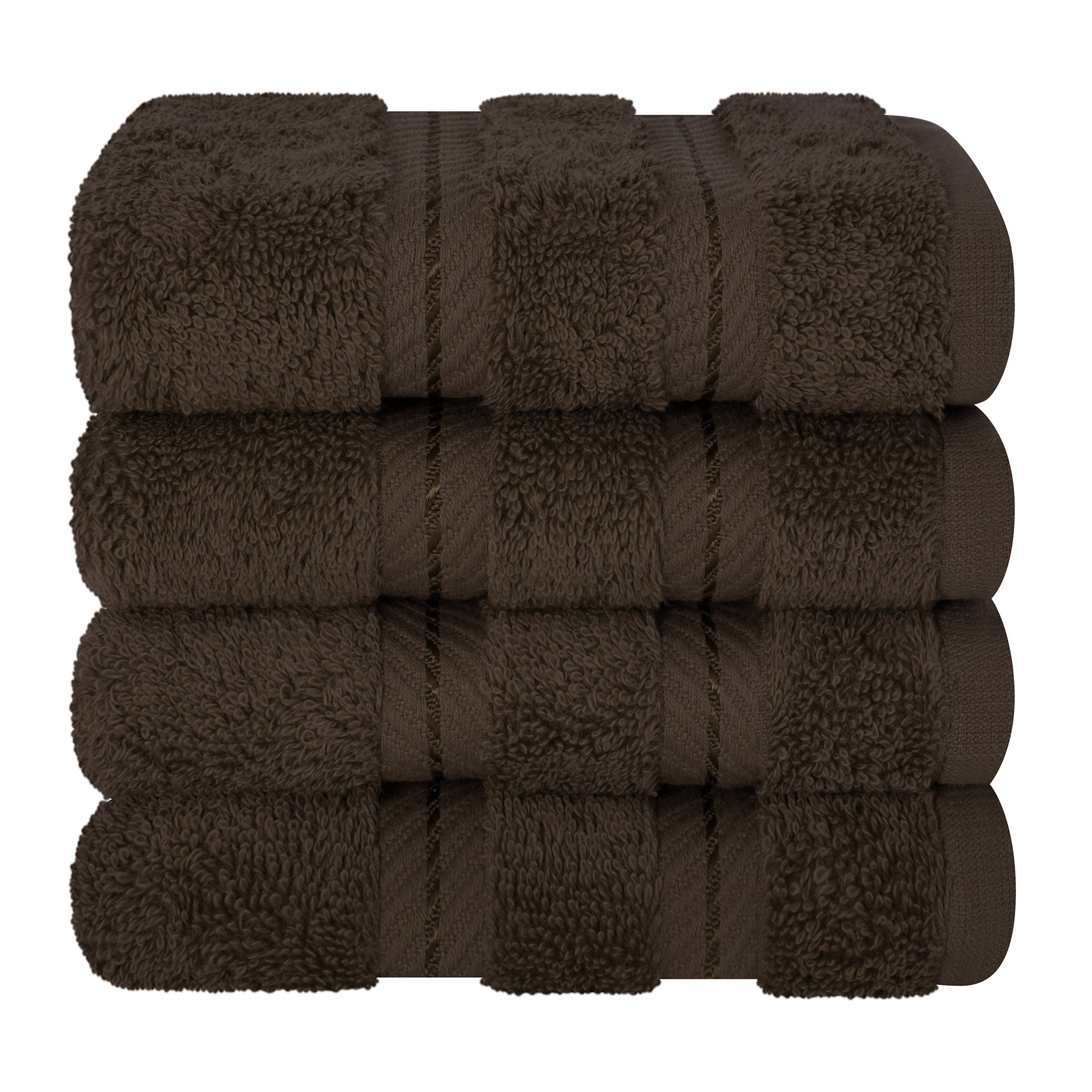 American Soft Linen 100% Turkish Cotton 4 Piece Washcloth Set chocolate-brown-7