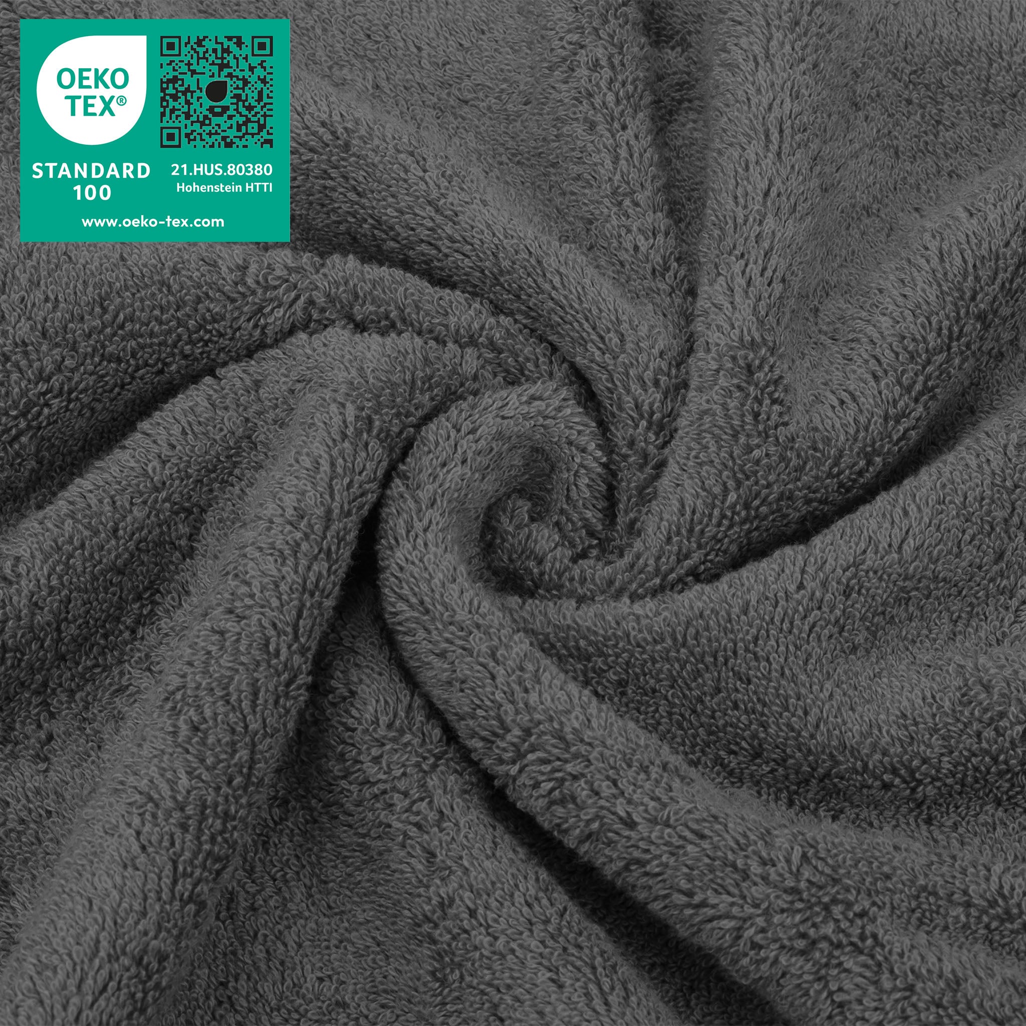 American Soft Linen 100% Turkish Cotton 4 Piece Washcloth Set gray-3
