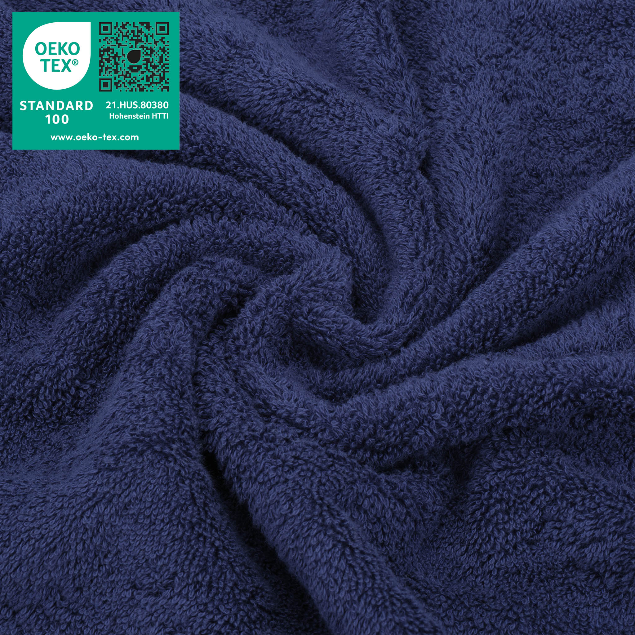 American Soft Linen 100% Turkish Cotton 4 Piece Washcloth Set navy-blue-3