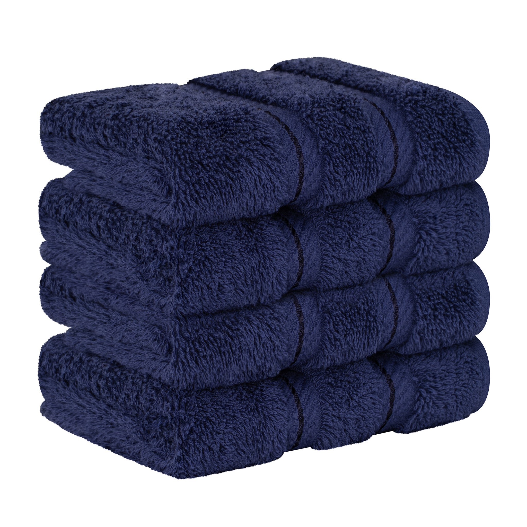 American Soft Linen 100% Turkish Cotton 4 Piece Washcloth Set navy-blue-6