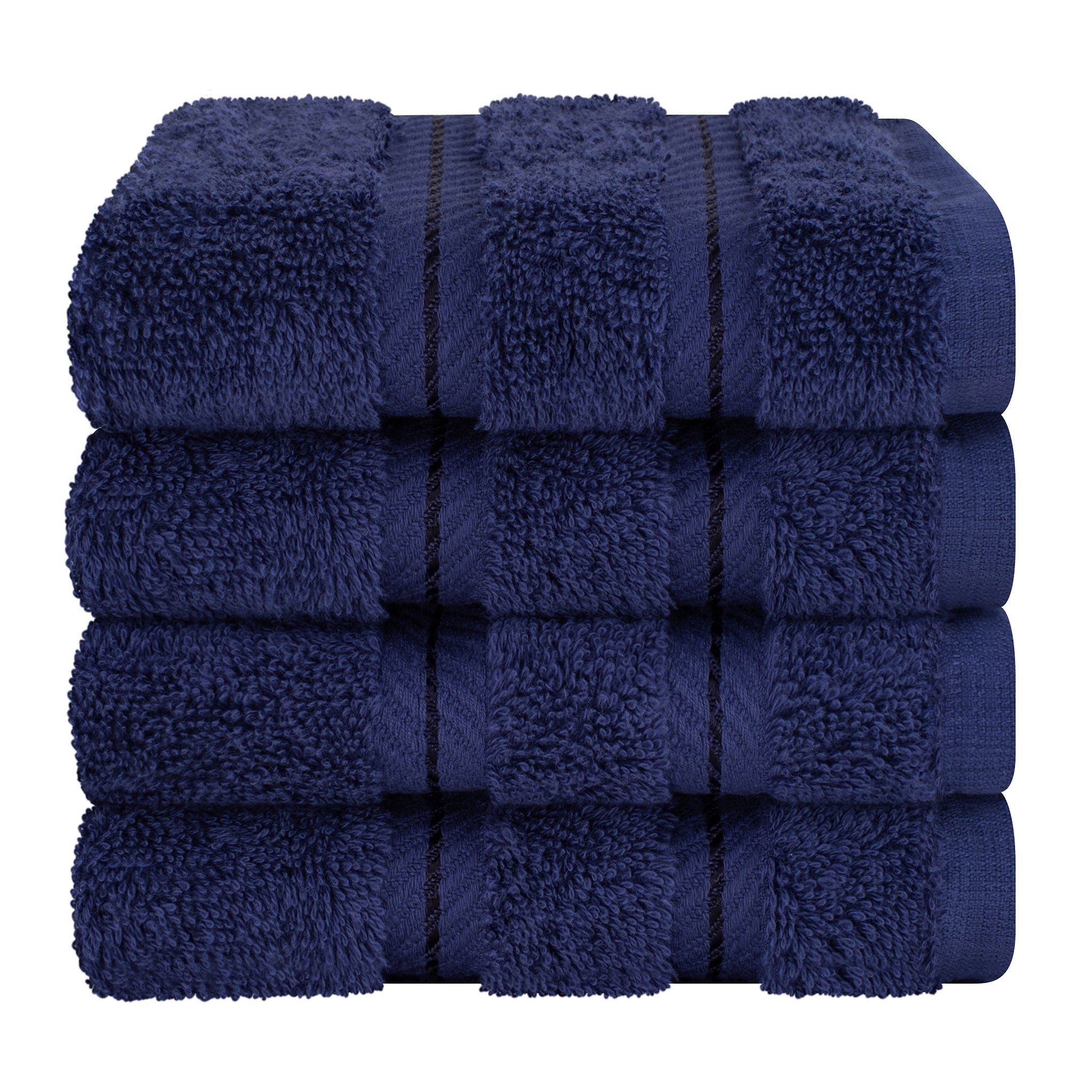 American Soft Linen 100% Turkish Cotton 4 Piece Washcloth Set navy-blue-7