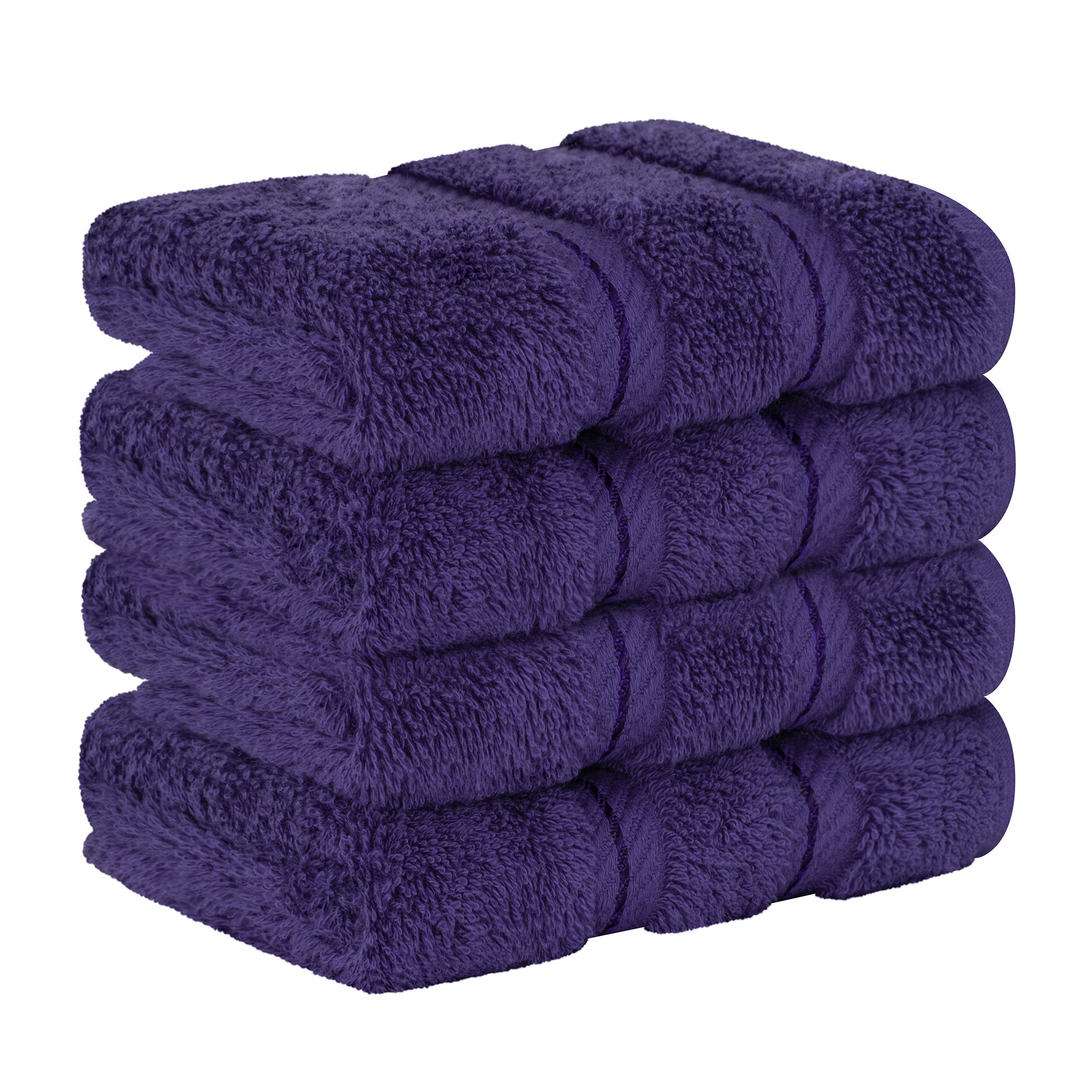 American Soft Linen 100% Turkish Cotton 4 Piece Washcloth Set purple-6
