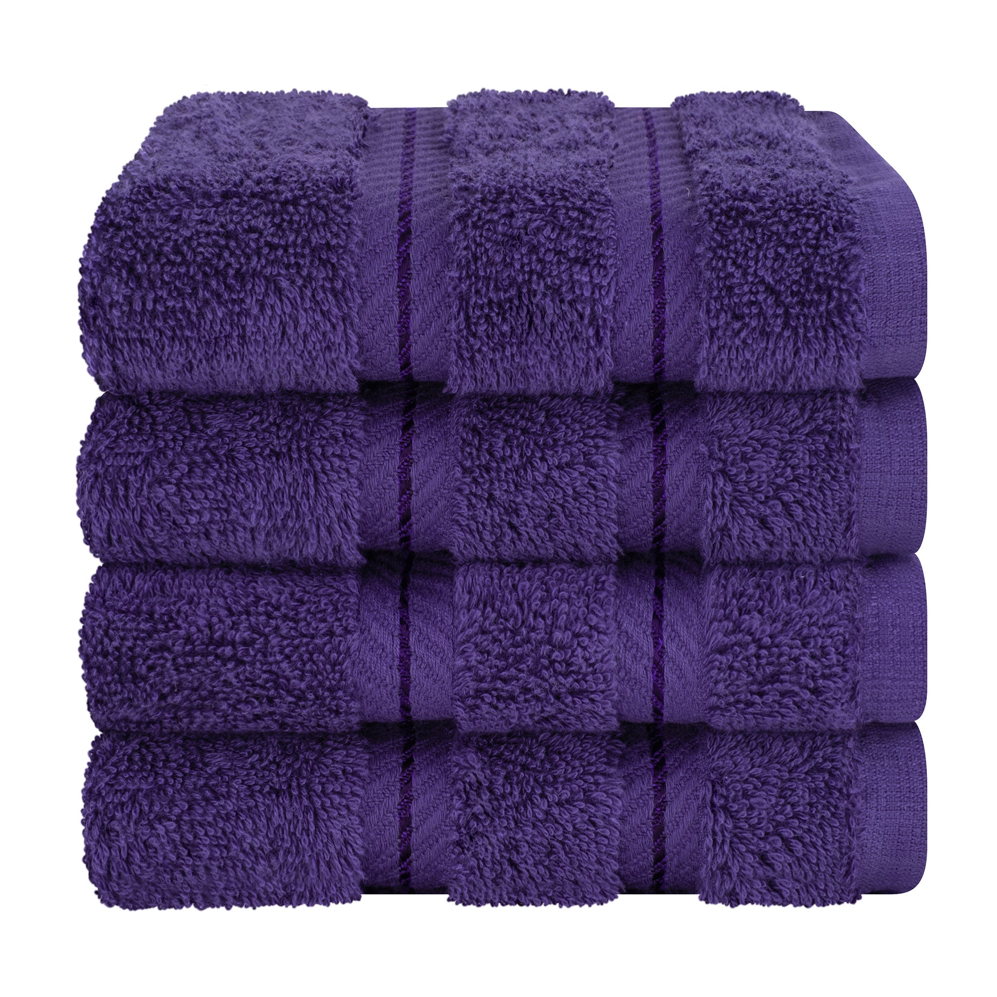 American Soft Linen 100% Turkish Cotton 4 Piece Washcloth Set purple-7