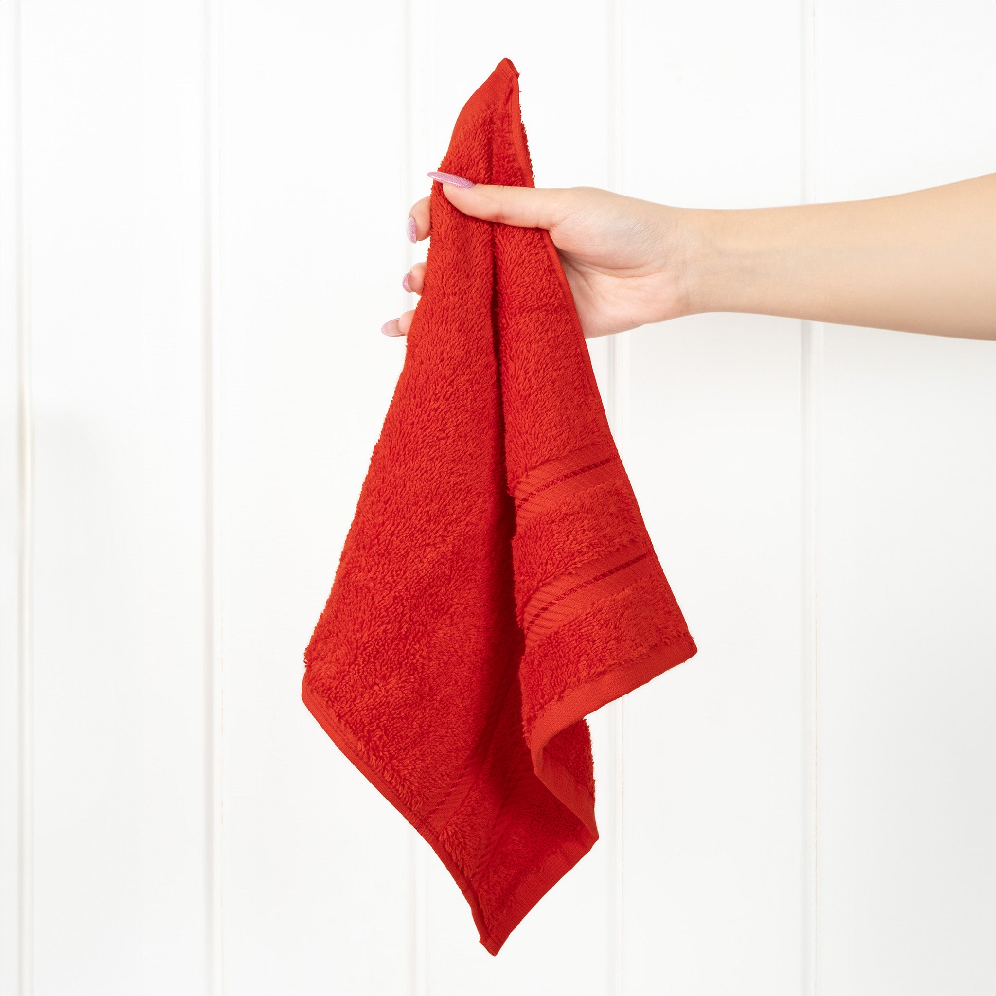 American Soft Linen 100% Turkish Cotton 4 Piece Washcloth Set red-2
