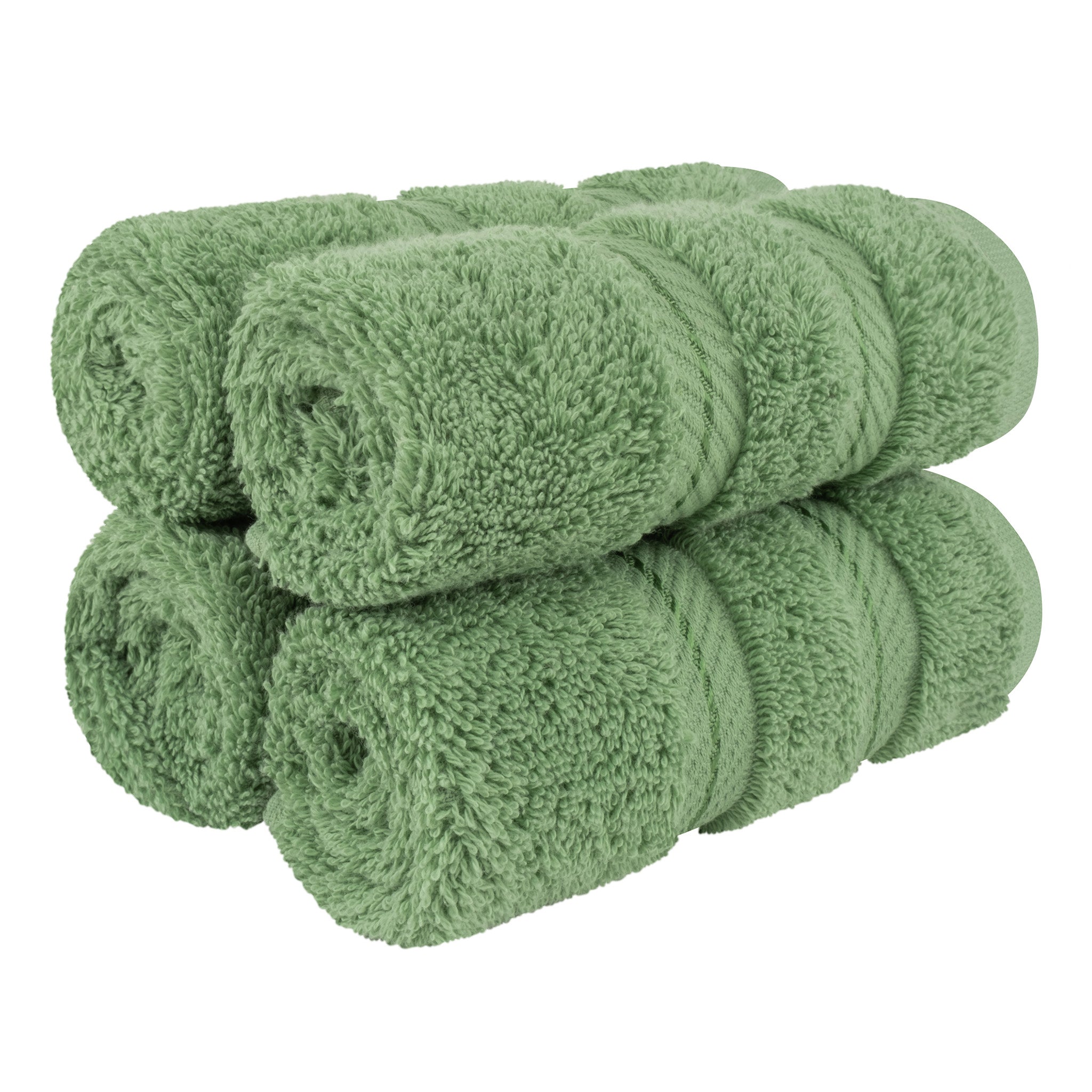 American Soft Linen 100% Turkish Cotton 4 Piece Washcloth Set sage-green-1