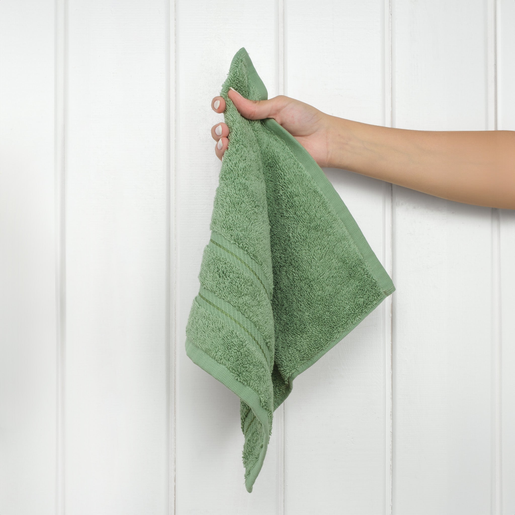 American Soft Linen 100% Turkish Cotton 4 Piece Washcloth Set sage-green-2