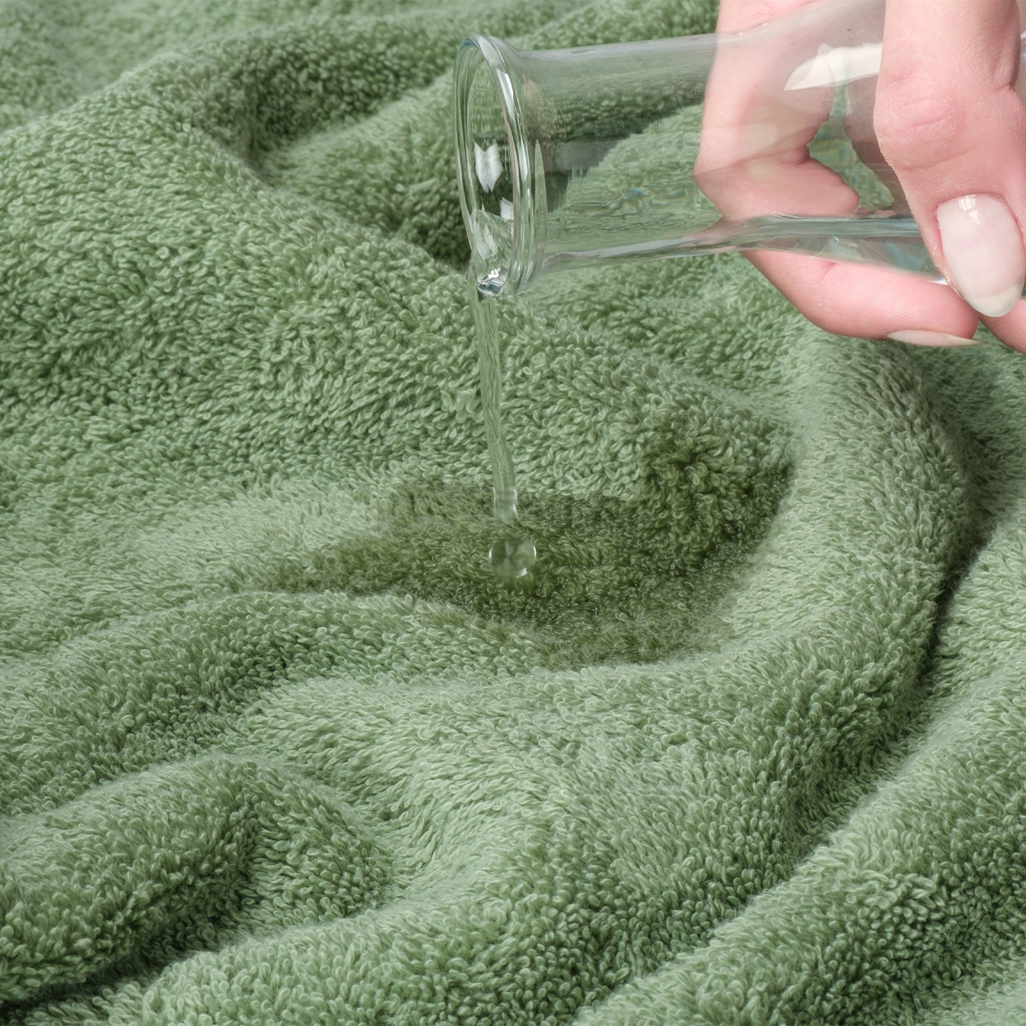 American Soft Linen 100% Turkish Cotton 4 Piece Washcloth Set sage-green-5