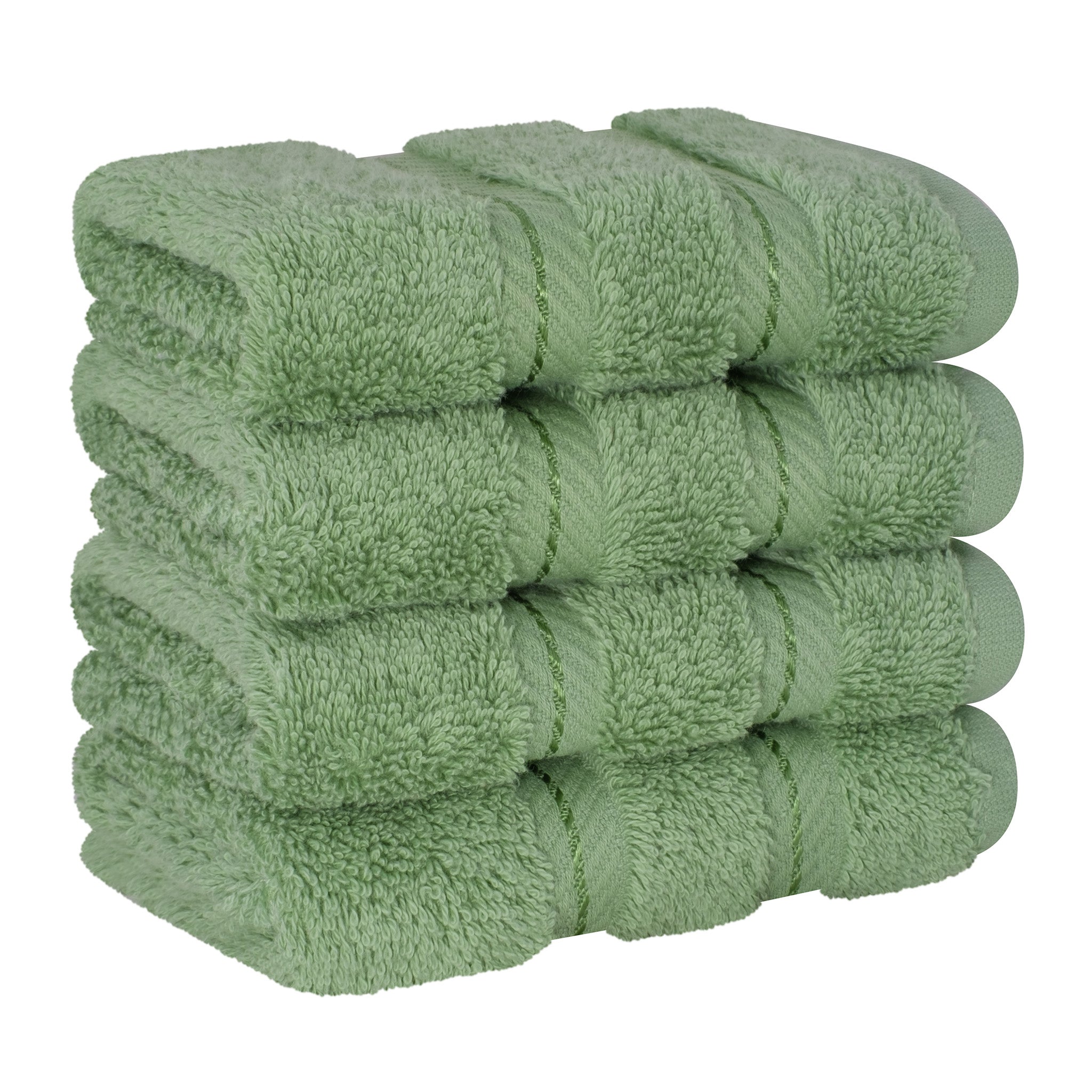 American Soft Linen 100% Turkish Cotton 4 Piece Washcloth Set sage-green-6