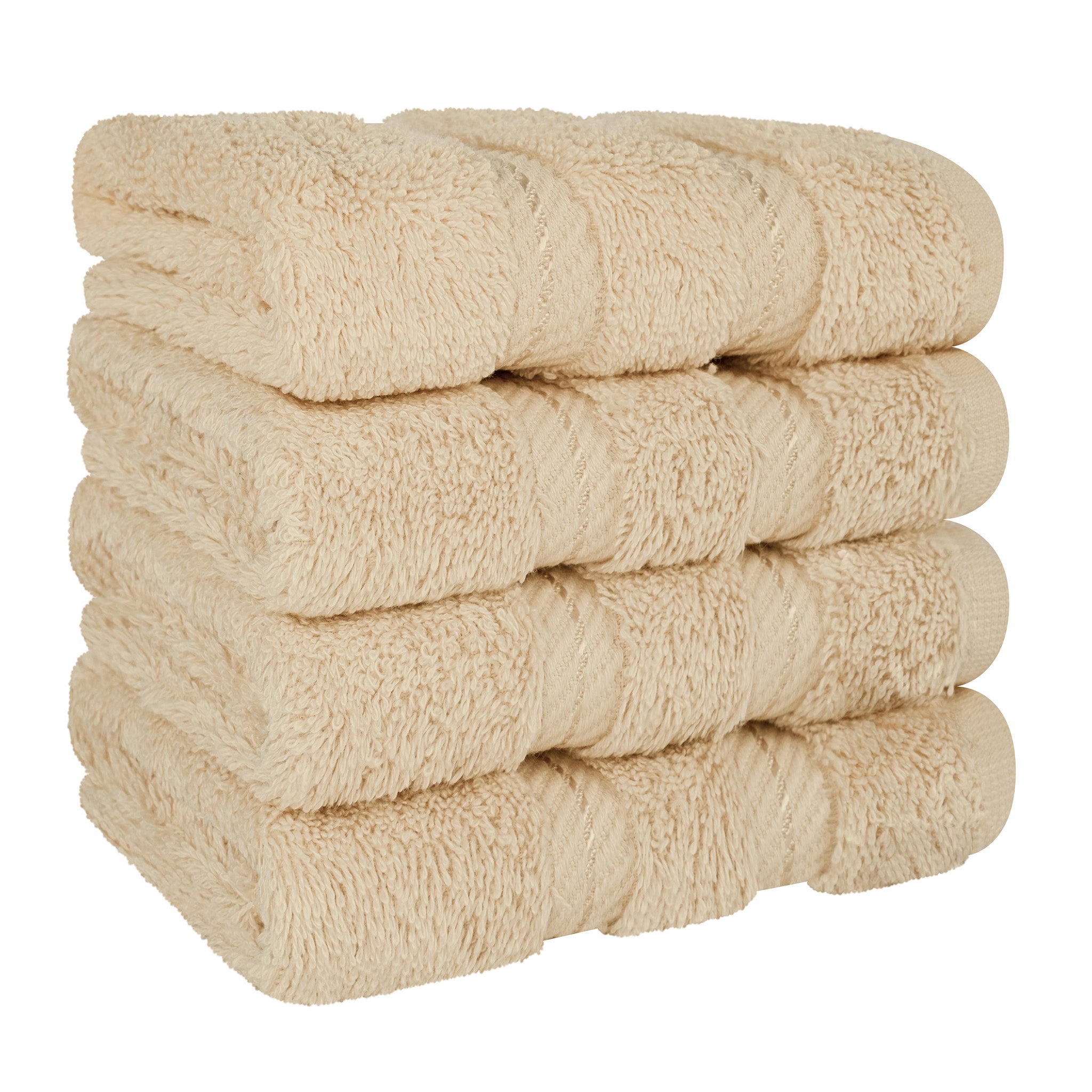 American Soft Linen 100% Turkish Cotton 4 Piece Washcloth Set sand-taupe-6