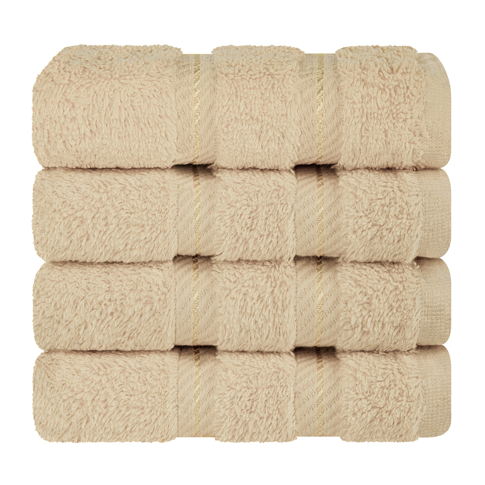 American Soft Linen 100% Turkish Cotton 4 Piece Washcloth Set sand-taupe-7