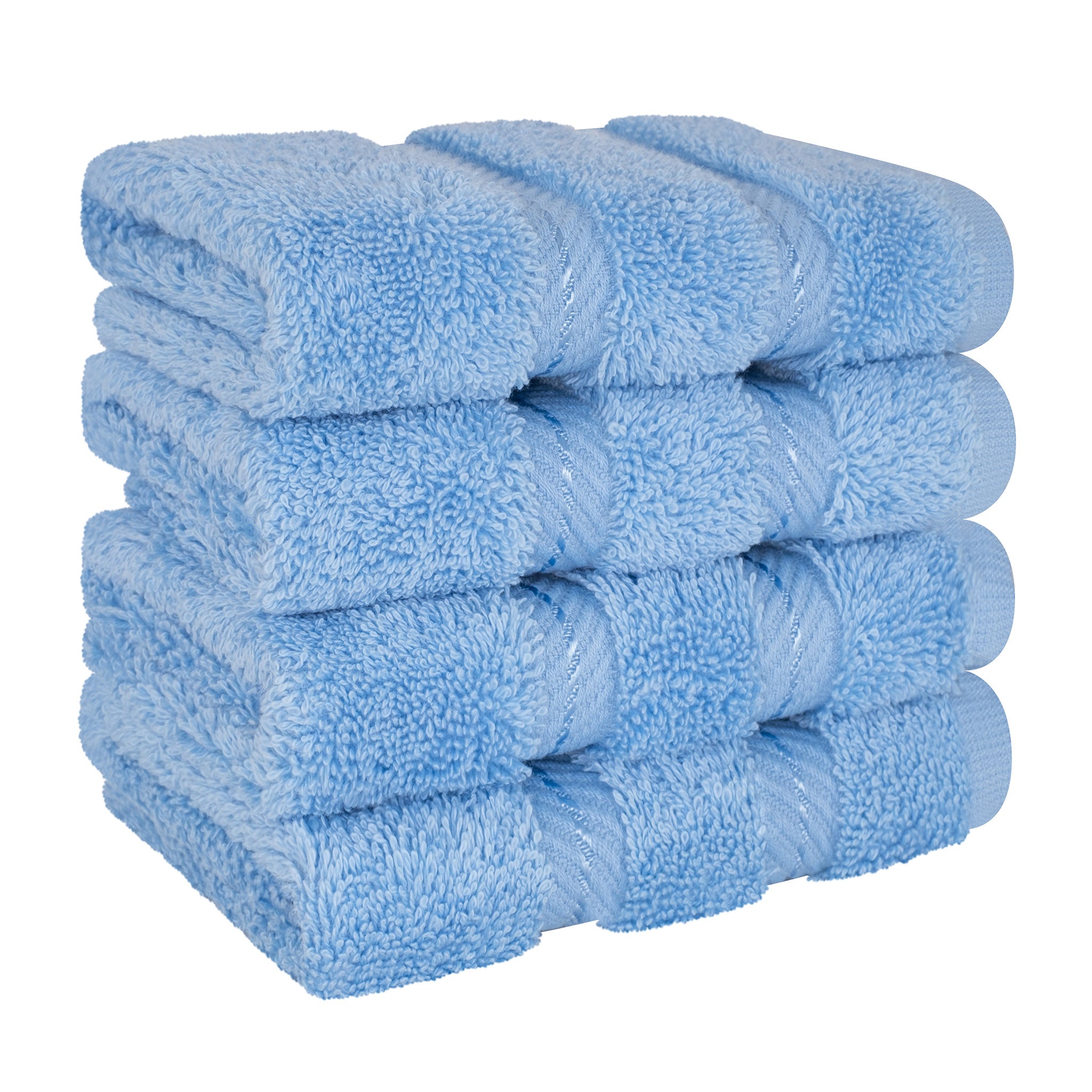 American Soft Linen 100% Turkish Cotton 4 Piece Washcloth Set sky-blue-6