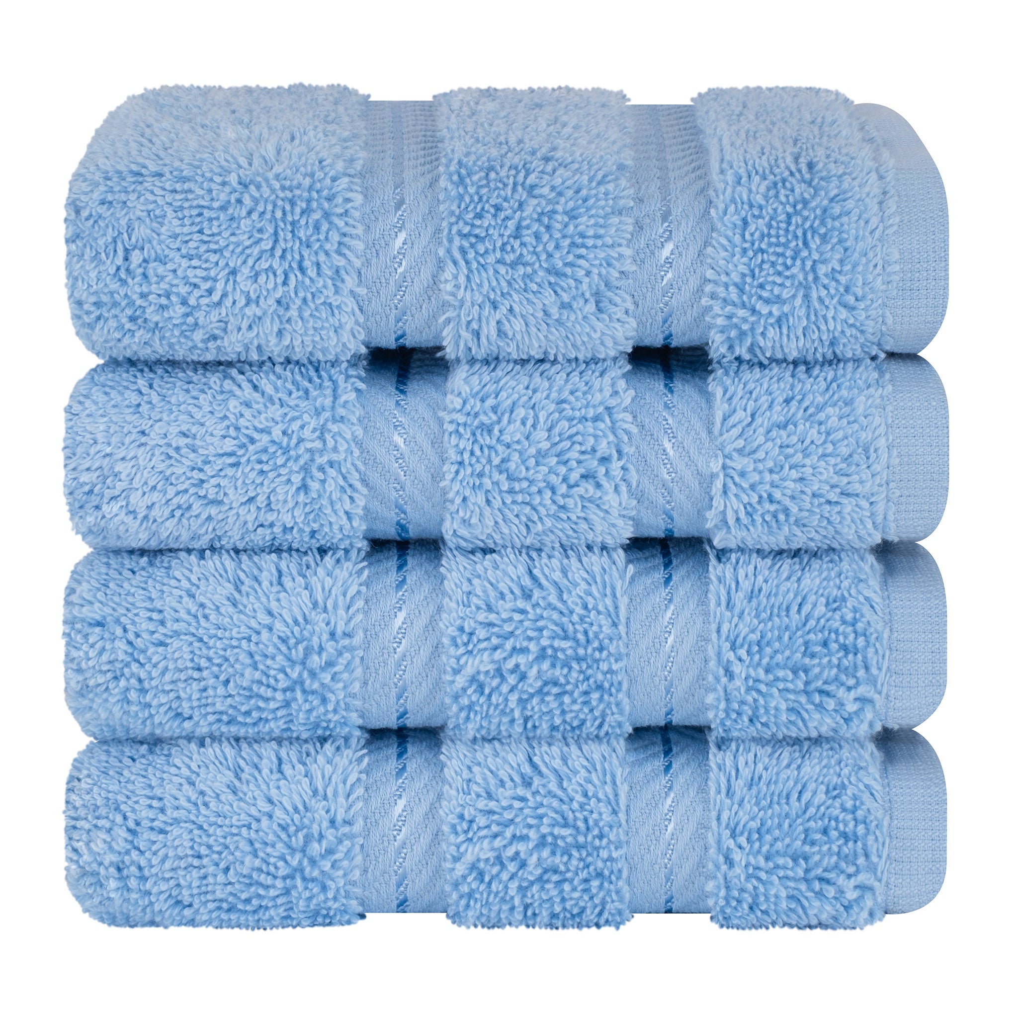 American Soft Linen 100% Turkish Cotton 4 Piece Washcloth Set sky-blue-7