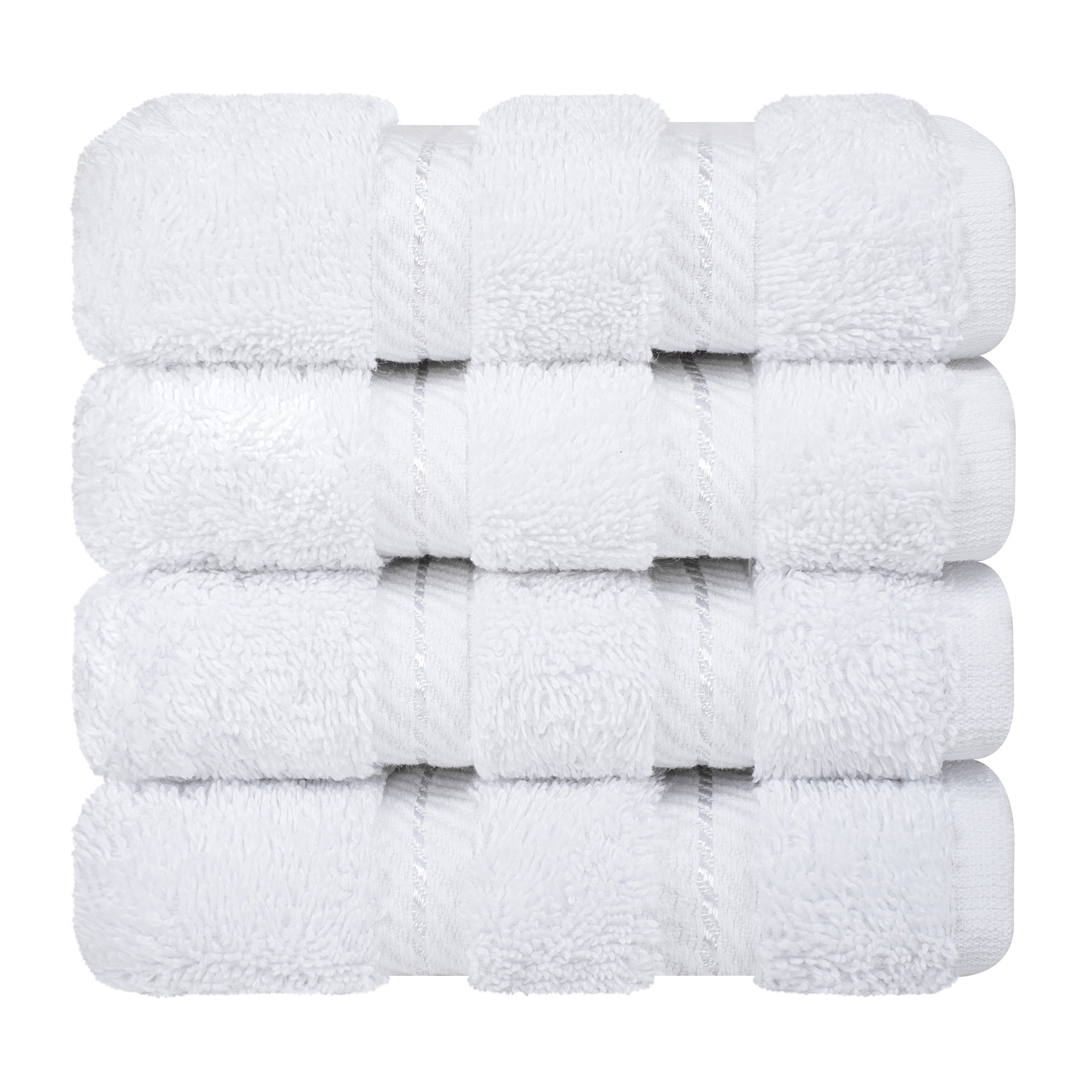 American Soft Linen 4 Piece 100% Turkish Cotton Hand Towel Set - Bright White