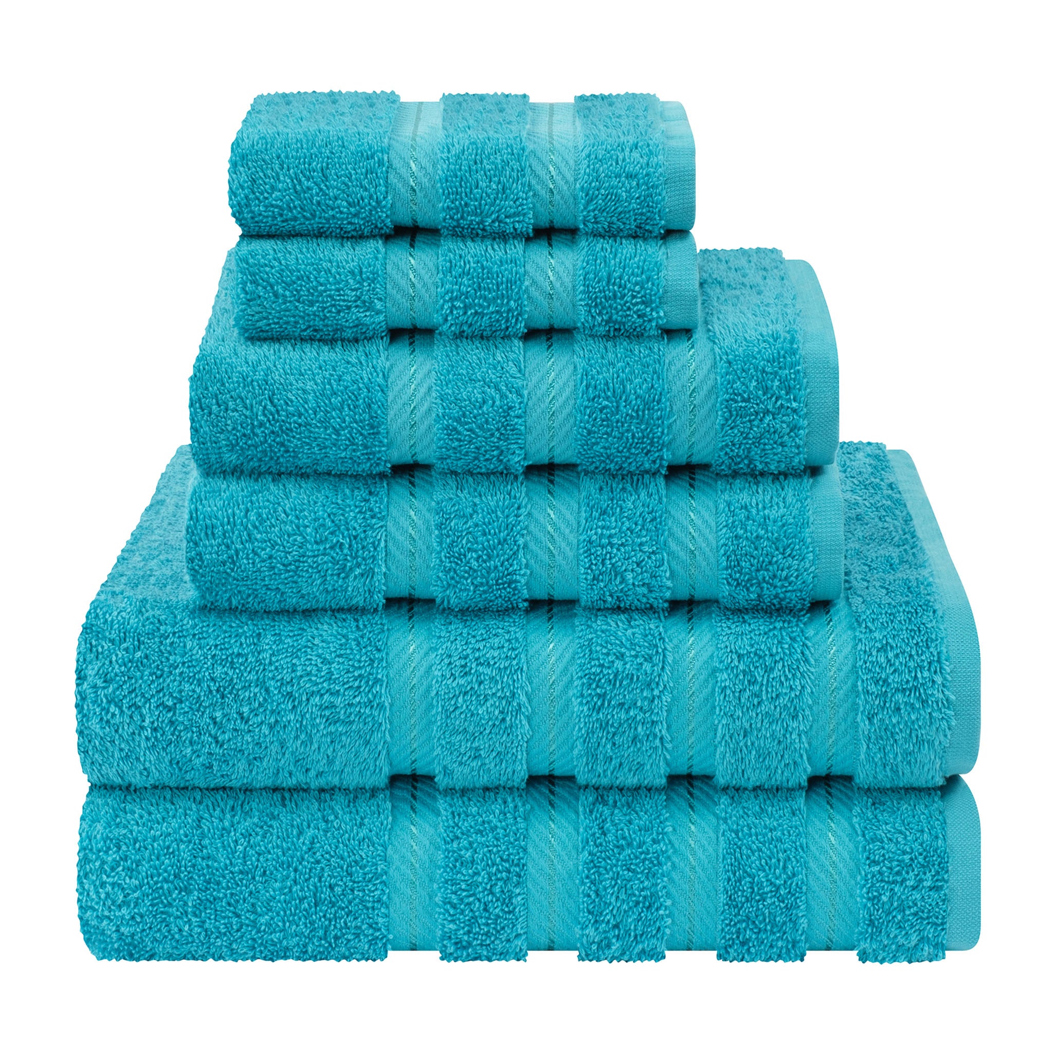 American Soft Linen 100% Turkish Cotton 6 Piece Towel Set Wholesale aqua-blue-1