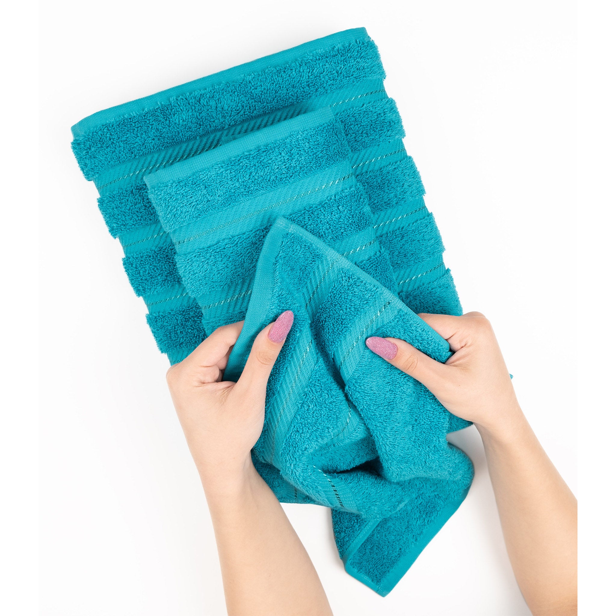 American Soft Linen 100% Turkish Cotton 6 Piece Towel Set Wholesale aqua-blue-5