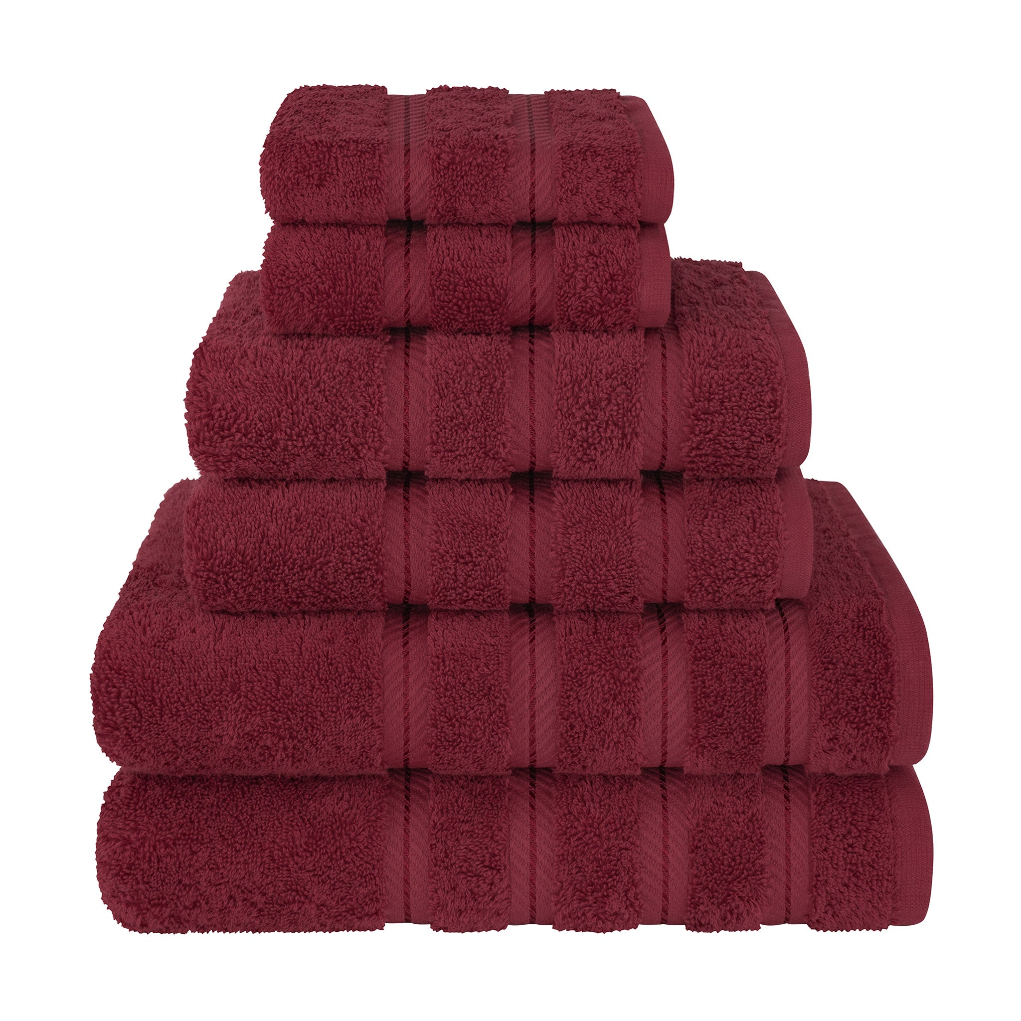 American Soft Linen 100% Turkish Cotton 6 Piece Towel Set Wholesale bordeaux-red-1