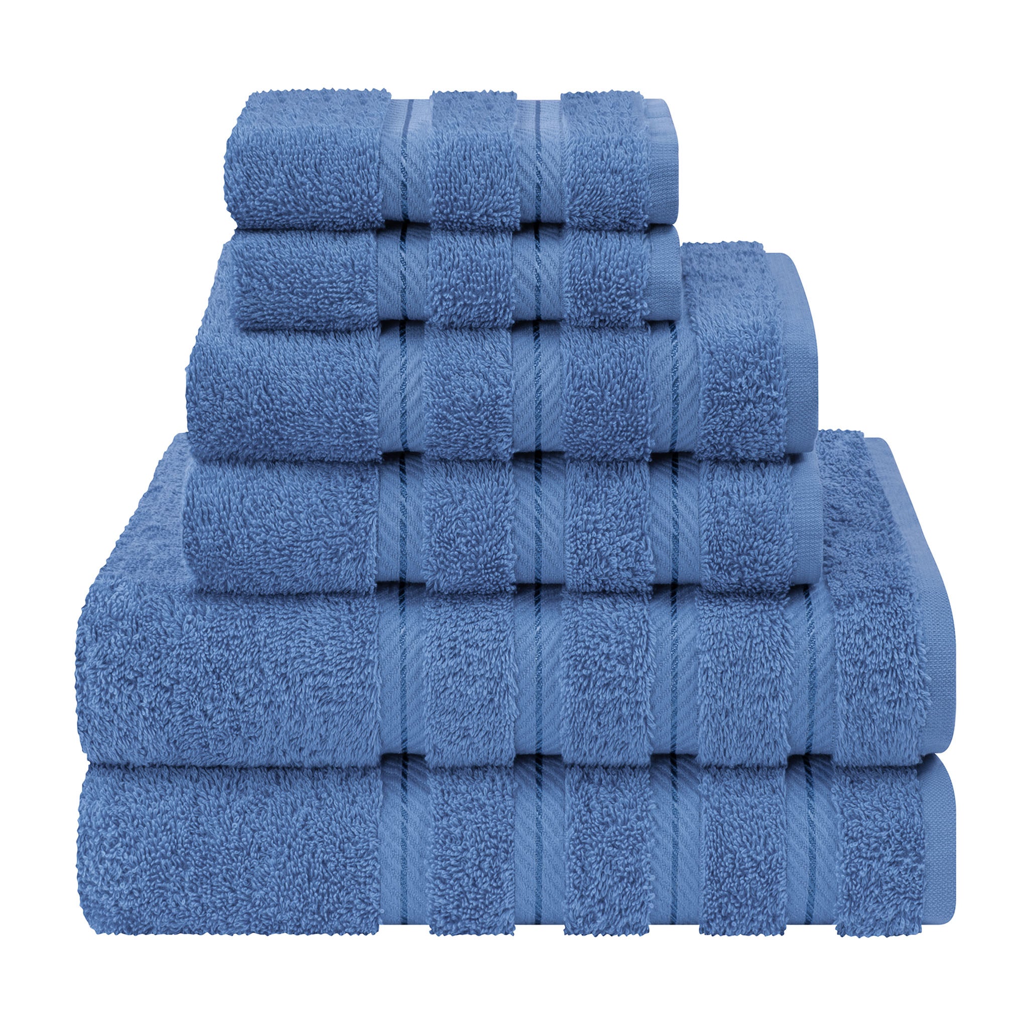 American Soft Linen 100% Turkish Cotton 6 Piece Towel Set Wholesale electric-blue-1