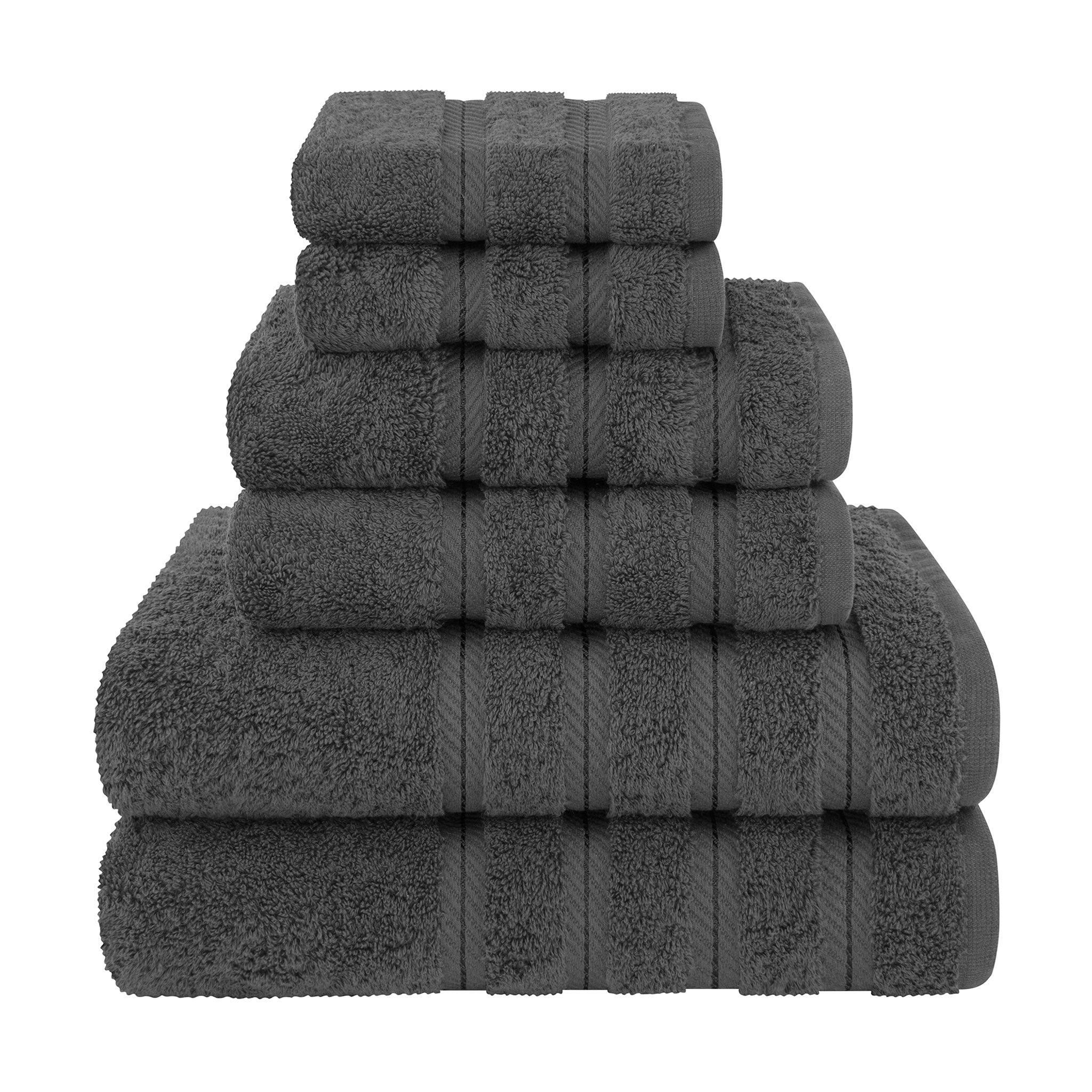 American Soft Linen 100% Turkish Cotton 6 Piece Towel Set Wholesale gray-1