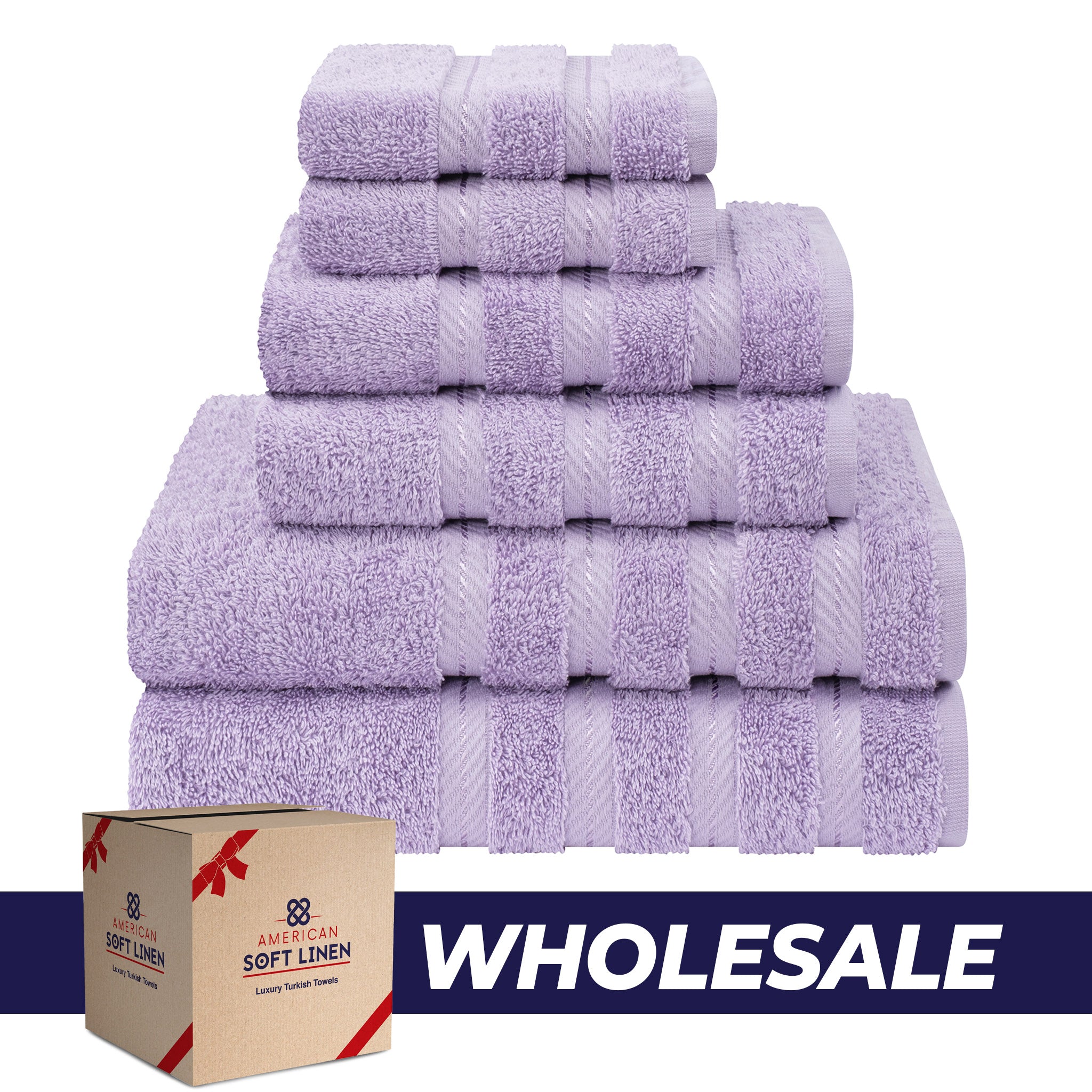 American Soft Linen 100% Turkish Cotton 6 Piece Towel Set Wholesale lilac-0