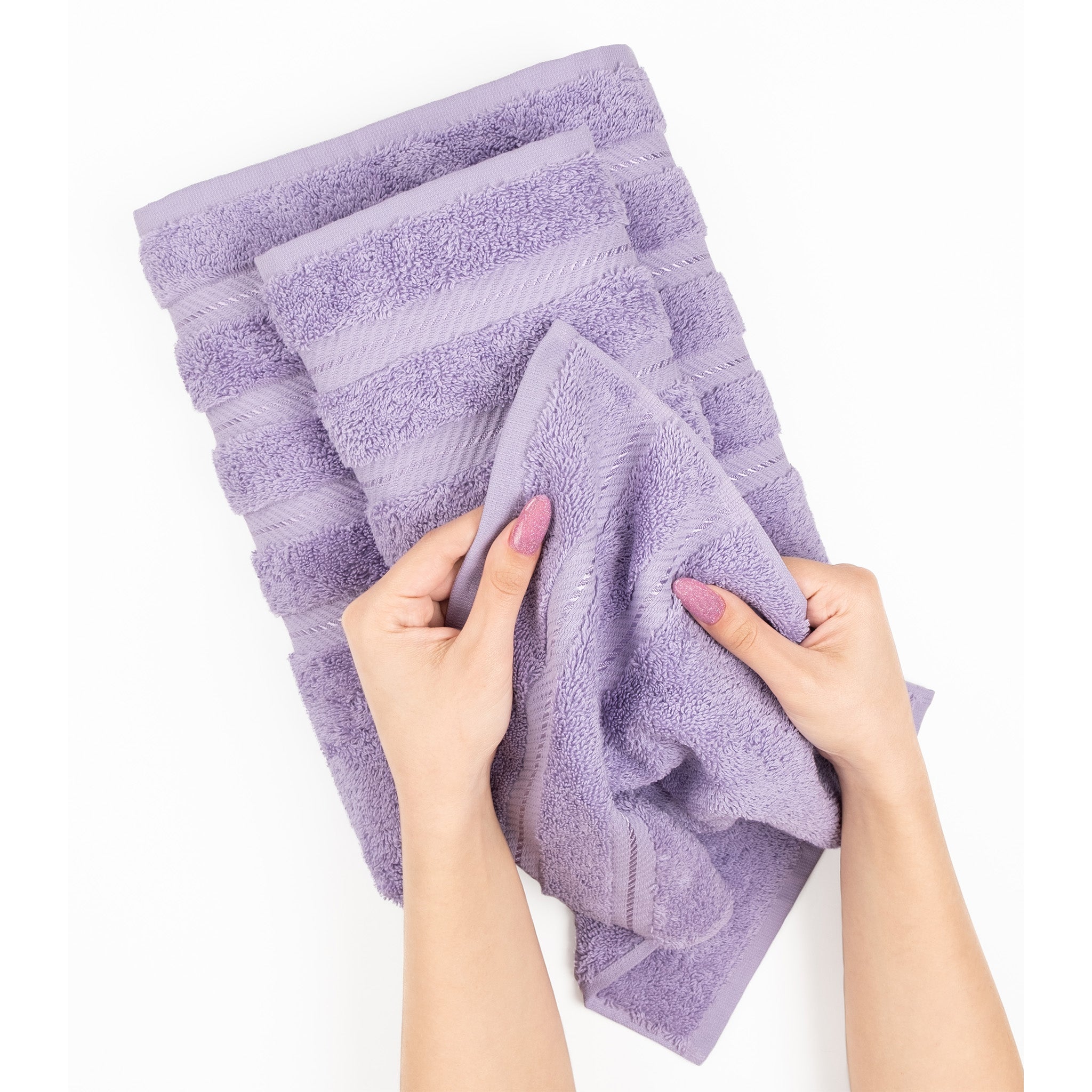 American Soft Linen 100% Turkish Cotton 6 Piece Towel Set Wholesale lilac-5