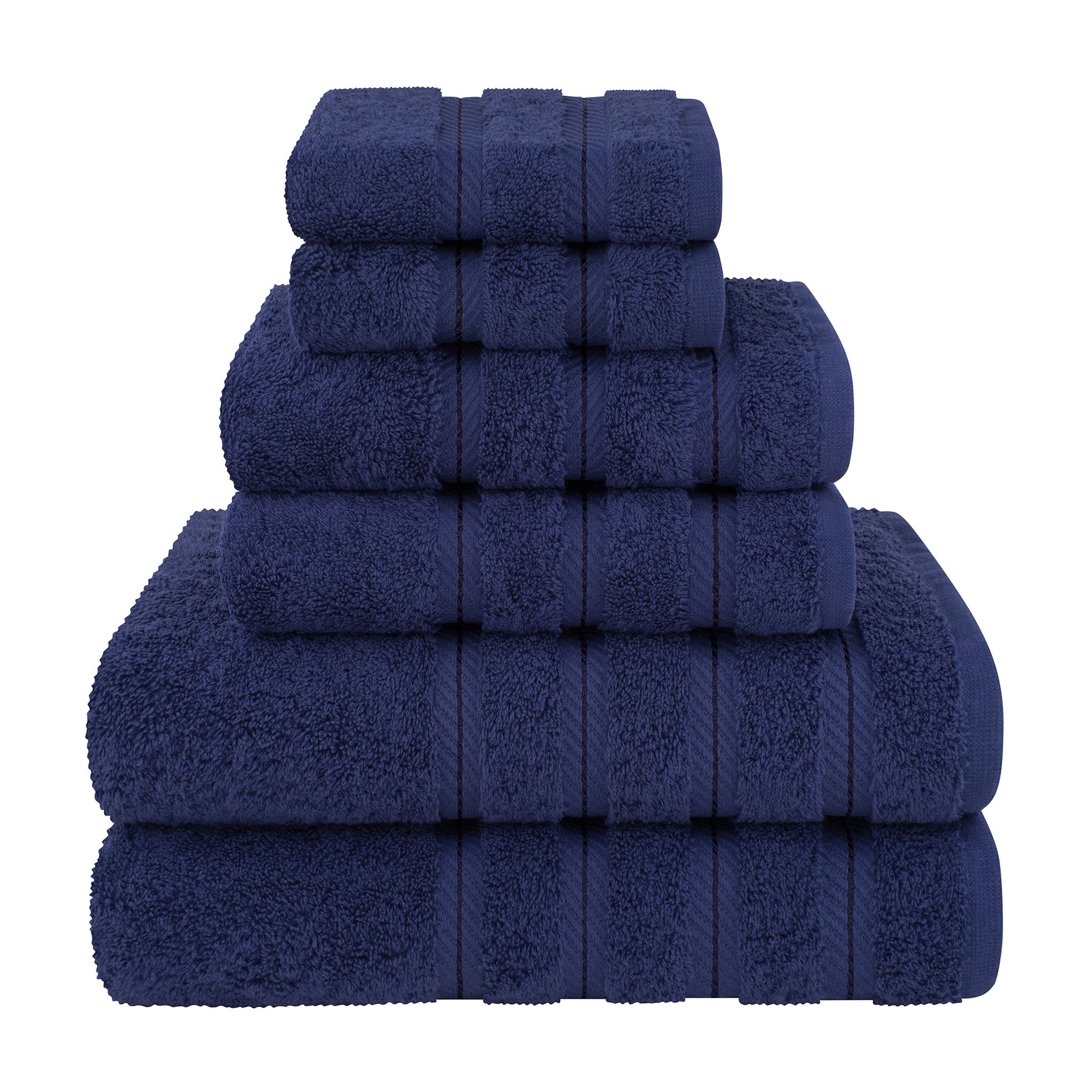 American Soft Linen 100% Turkish Cotton 6 Piece Towel Set Wholesale navy-blue-1