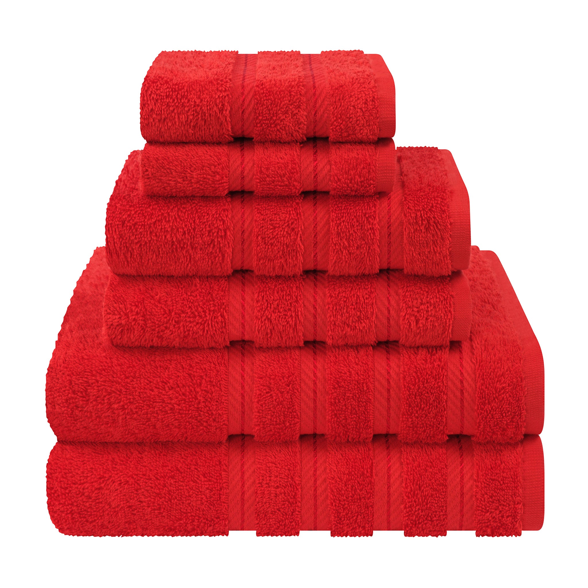 American Soft Linen 100% Turkish Cotton 6 Piece Towel Set Wholesale red-1