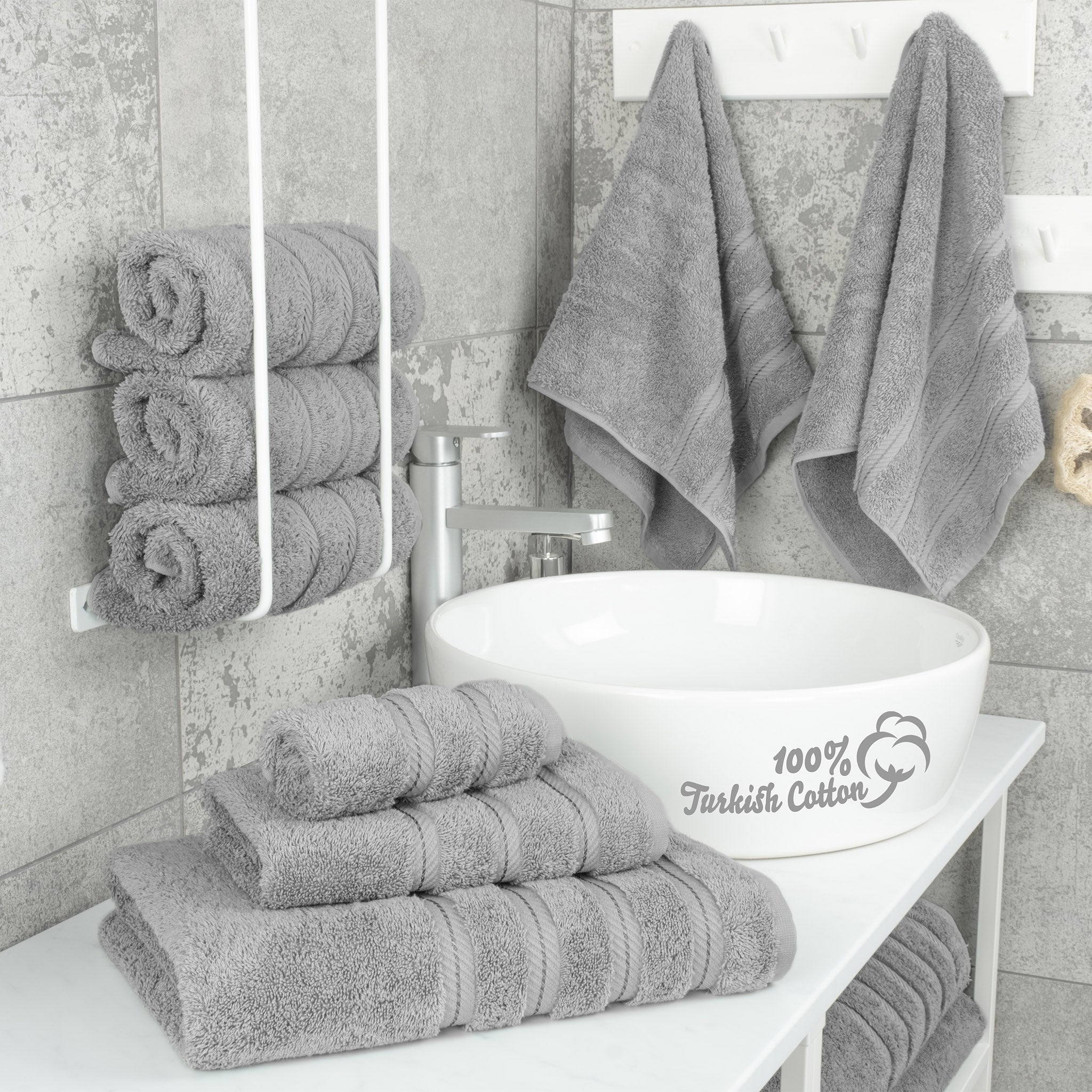 American Soft Linen 100% Turkish Cotton 6 Piece Towel Set Wholesale rockridge-gray-2