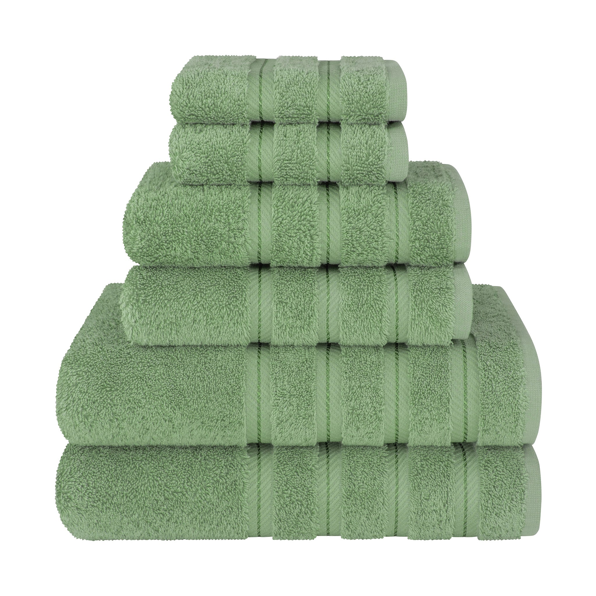 American Soft Linen 100% Turkish Cotton 6 Piece Towel Set Wholesale sage-green-1
