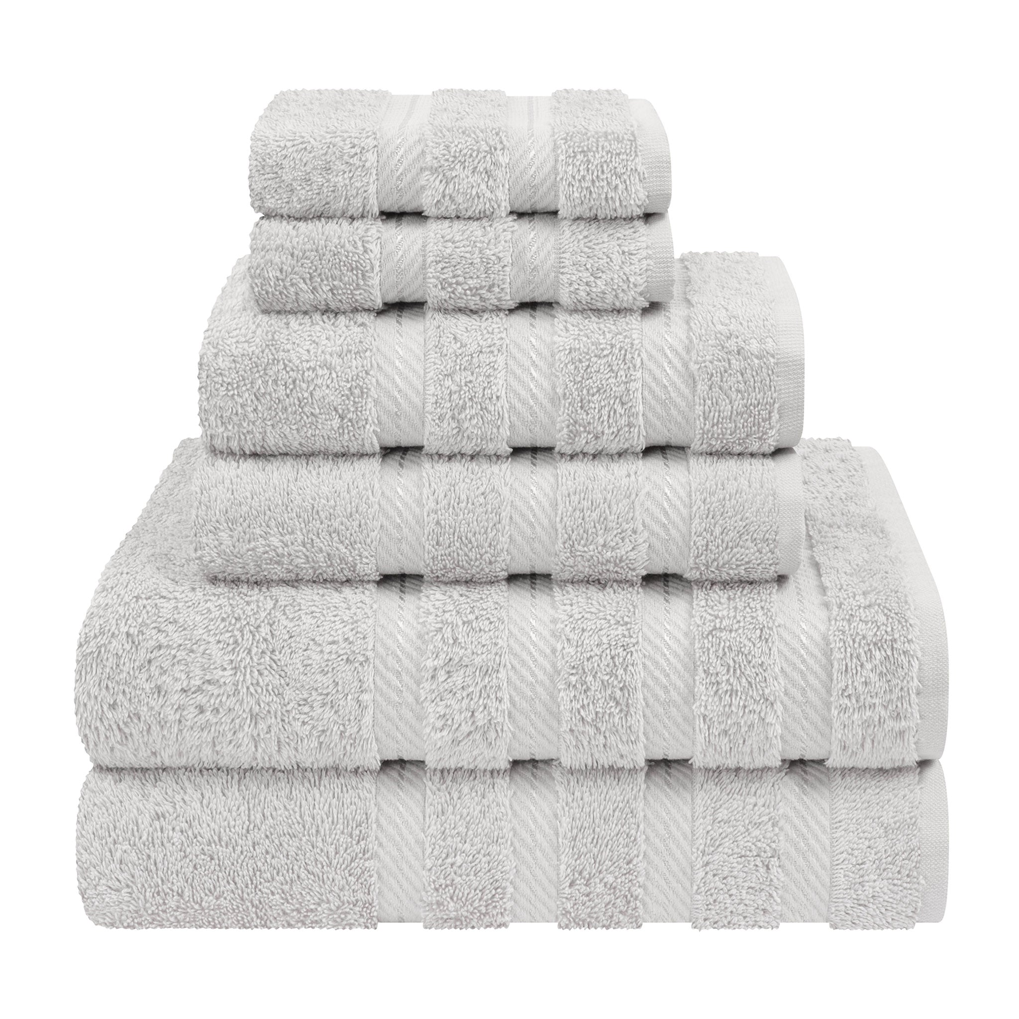 American Soft Linen 100% Turkish Cotton 6 Piece Towel Set Wholesale silver-gray-1
