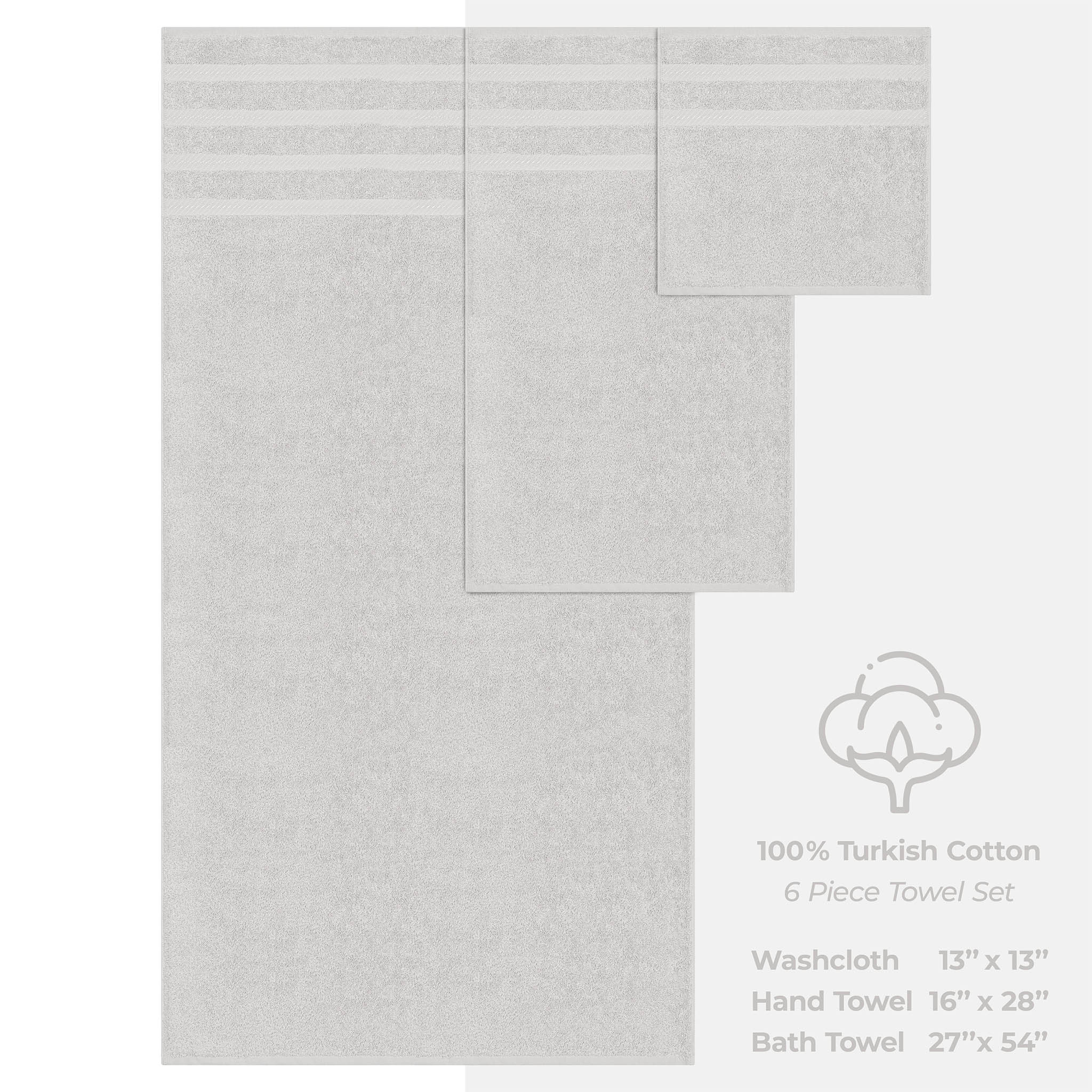 American Soft Linen 100% Turkish Cotton 6 Piece Towel Set Wholesale silver-gray-4