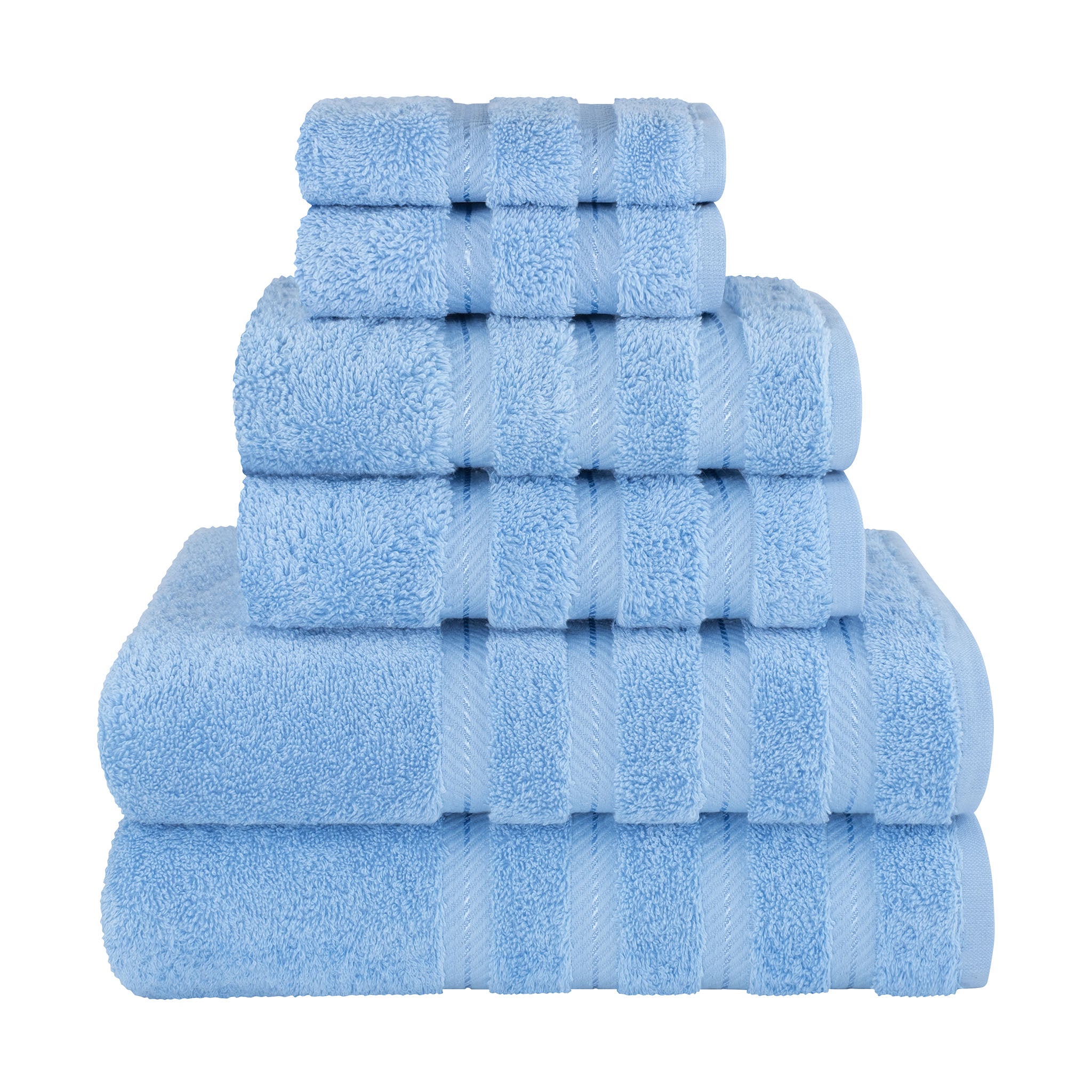 American Soft Linen 100% Turkish Cotton 6 Piece Towel Set Wholesale sky-blue-1