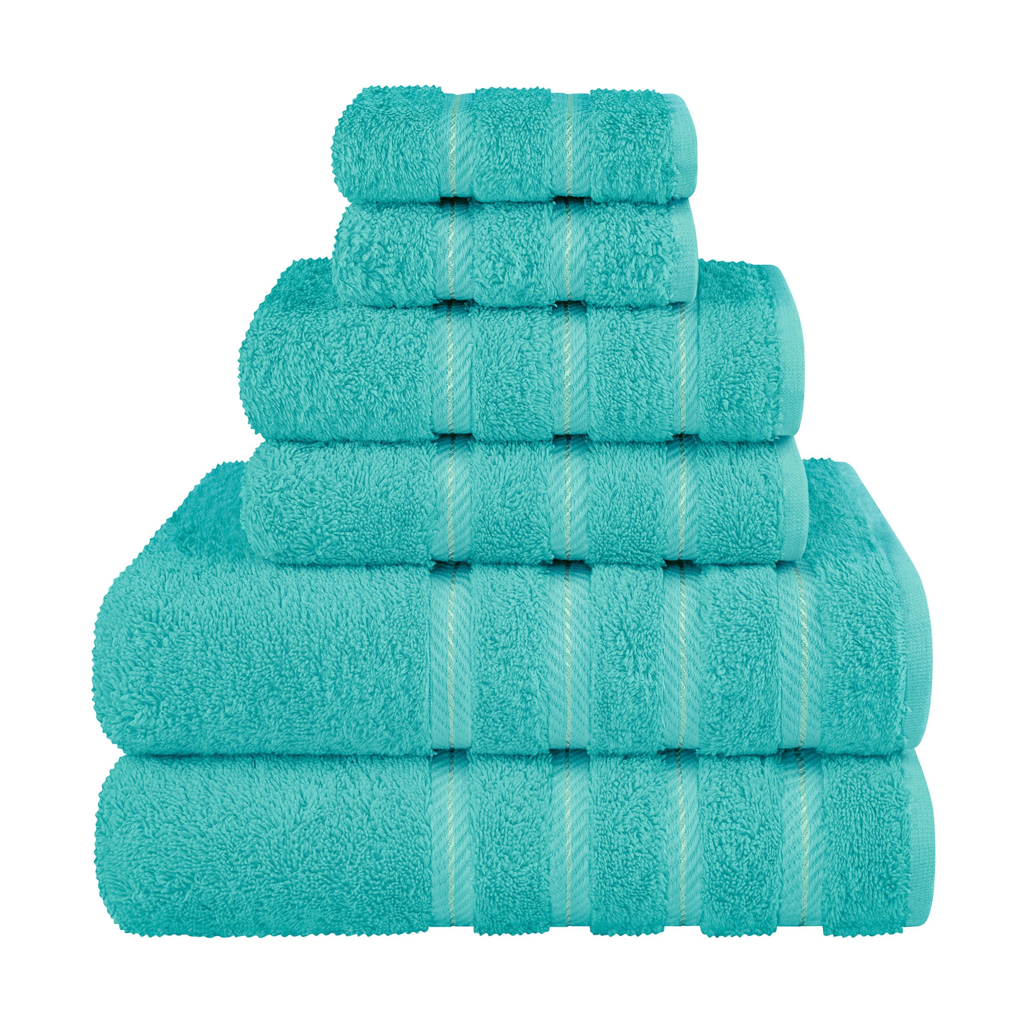 American Soft Linen 100% Turkish Cotton 6 Piece Towel Set Wholesale turquoise-blue-1