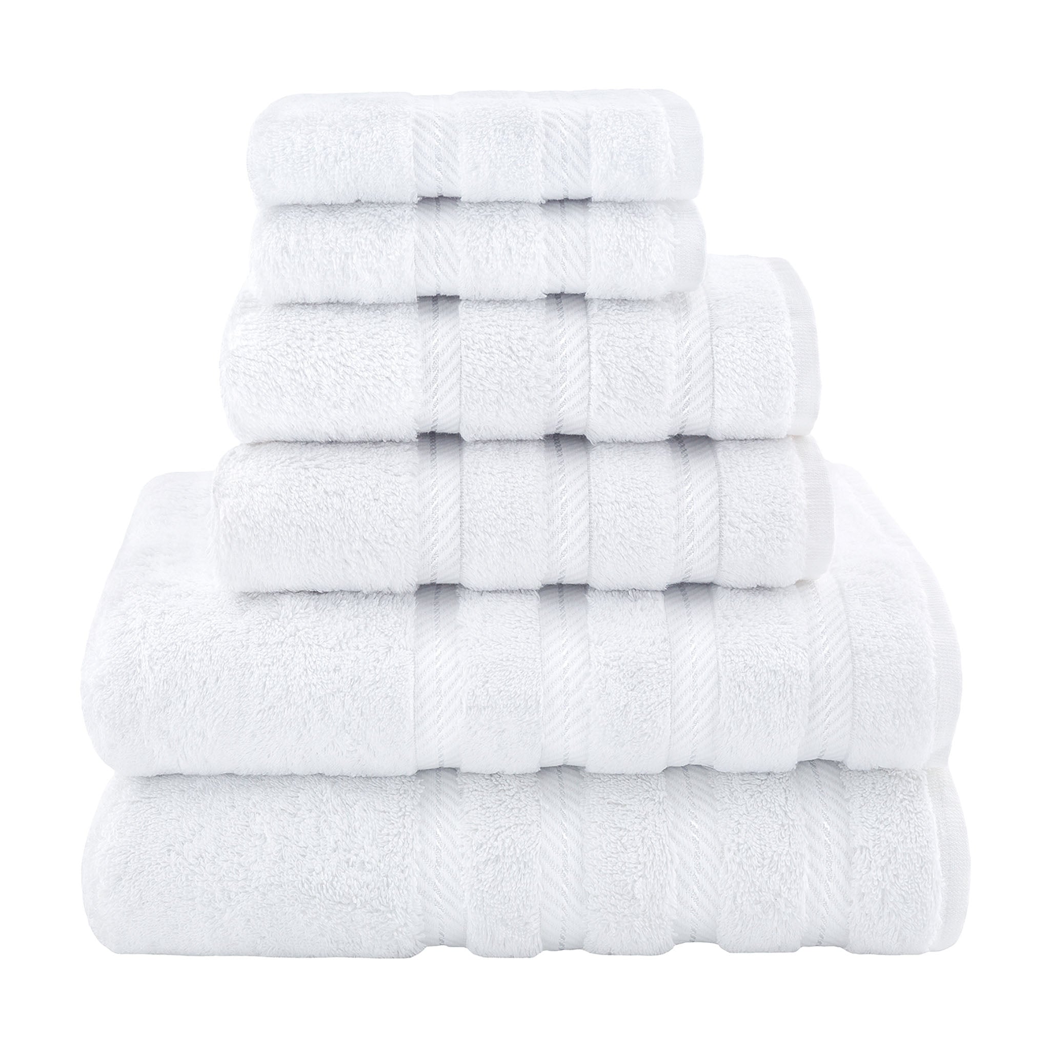 American Soft Linen 100% Turkish Cotton 6 Piece Towel Set Wholesale white-1
